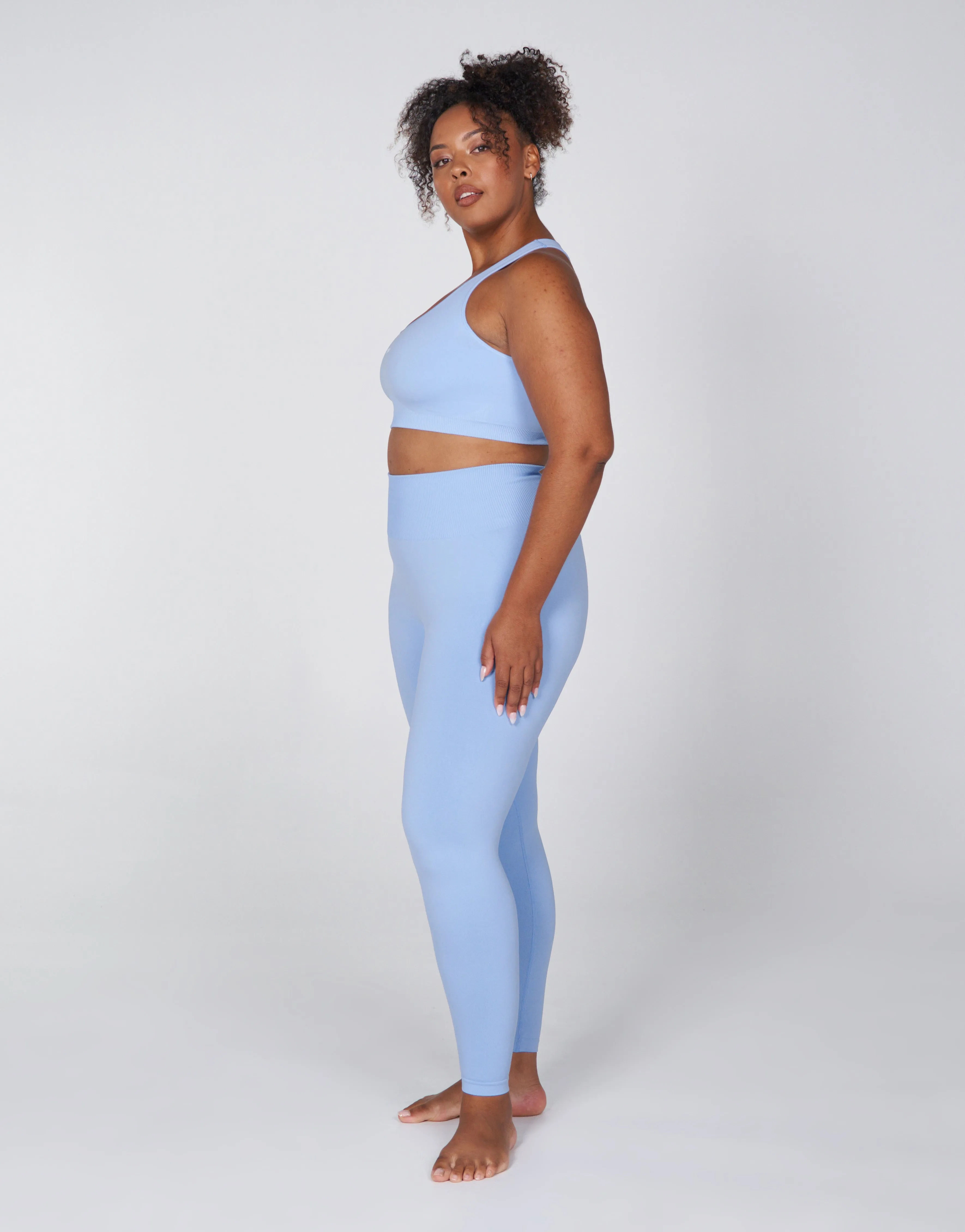 Premium Seamless Favourites Racer Crop - Baby Blue