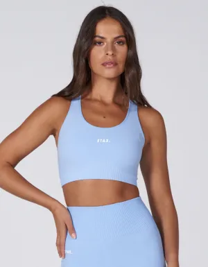 Premium Seamless Favourites Racer Crop - Baby Blue