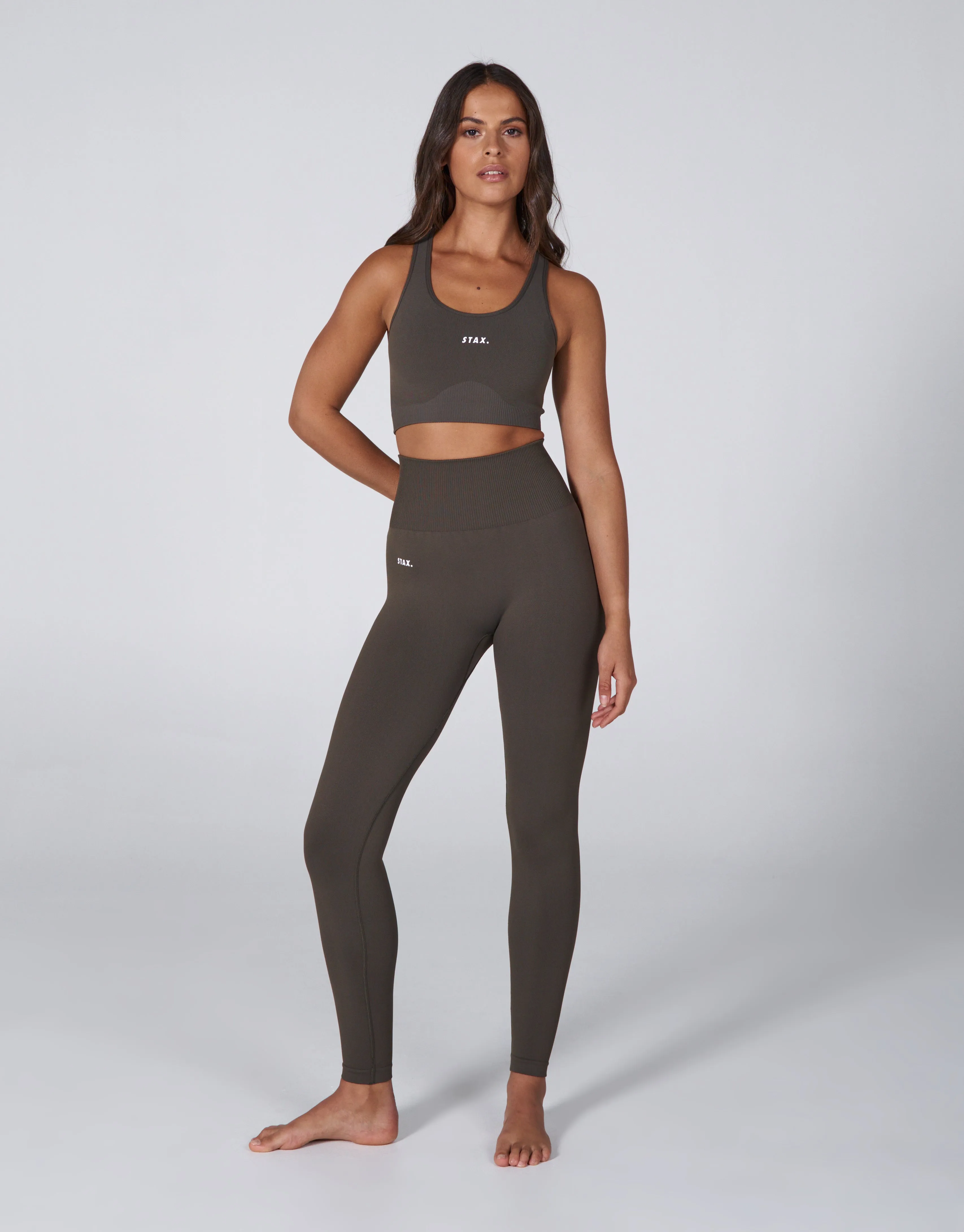 Premium Seamless Favourites Racer Crop - Dovetail