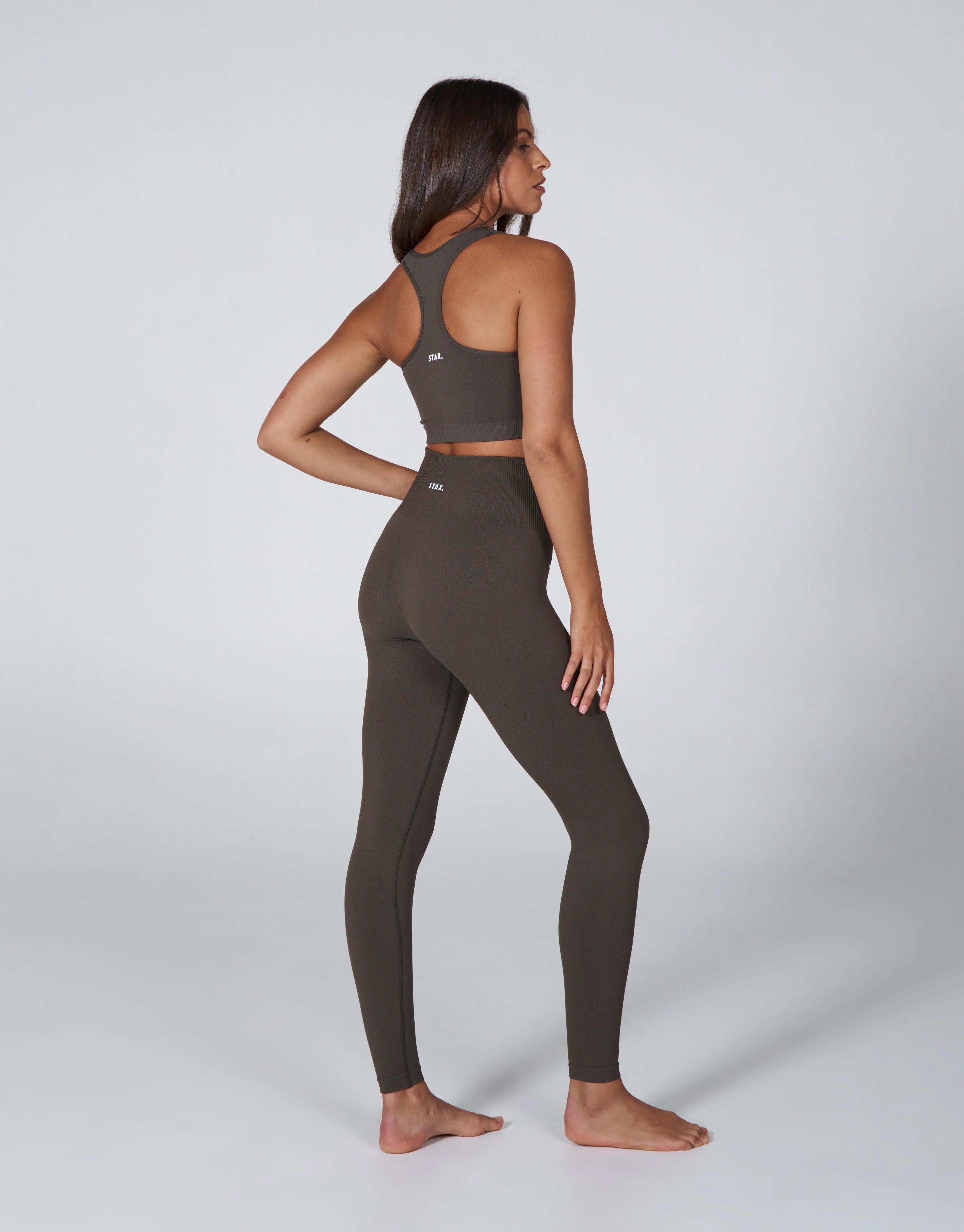 Premium Seamless Favourites Racer Crop - Dovetail