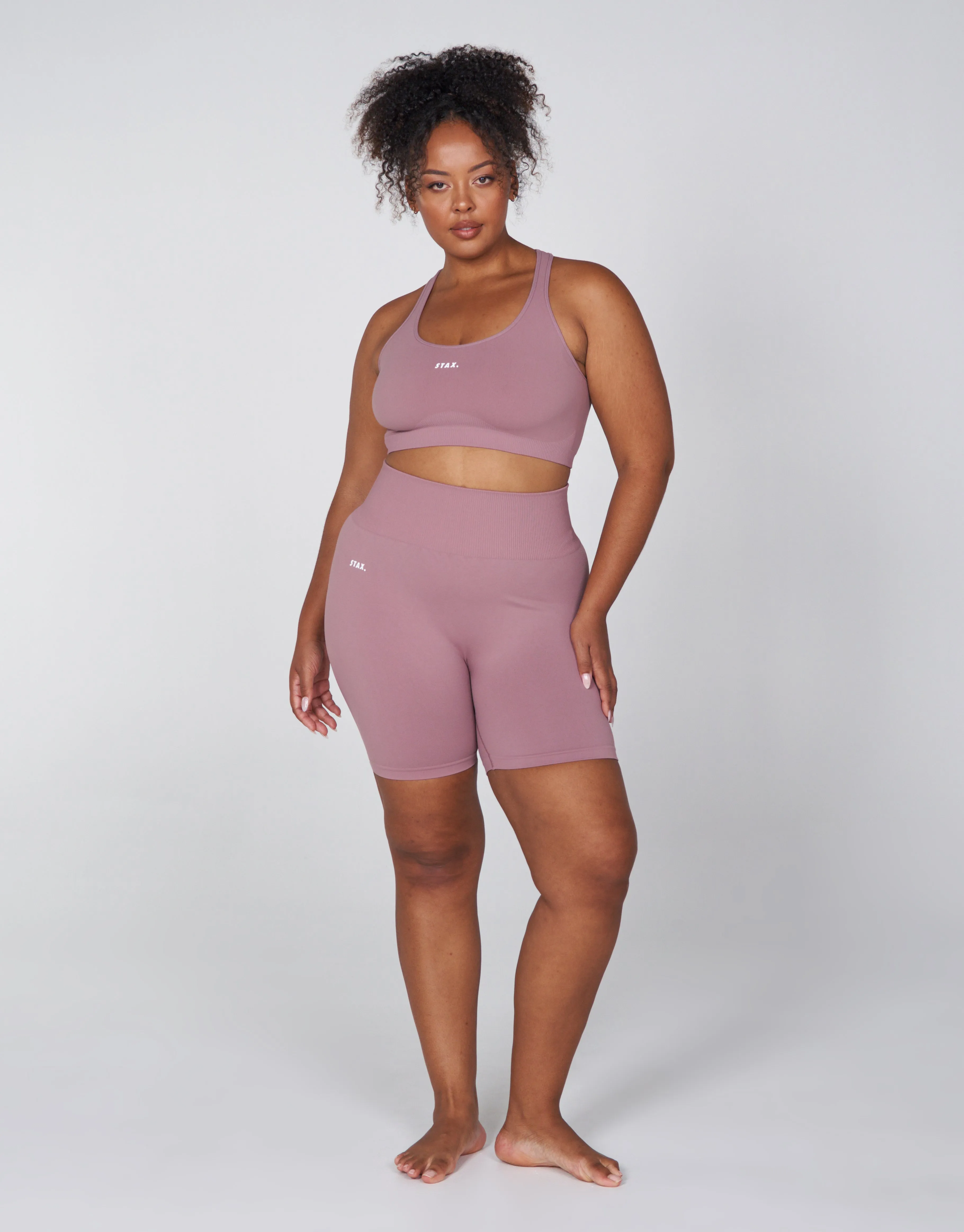 Premium Seamless Favourites Racer Crop - Dusty Rose