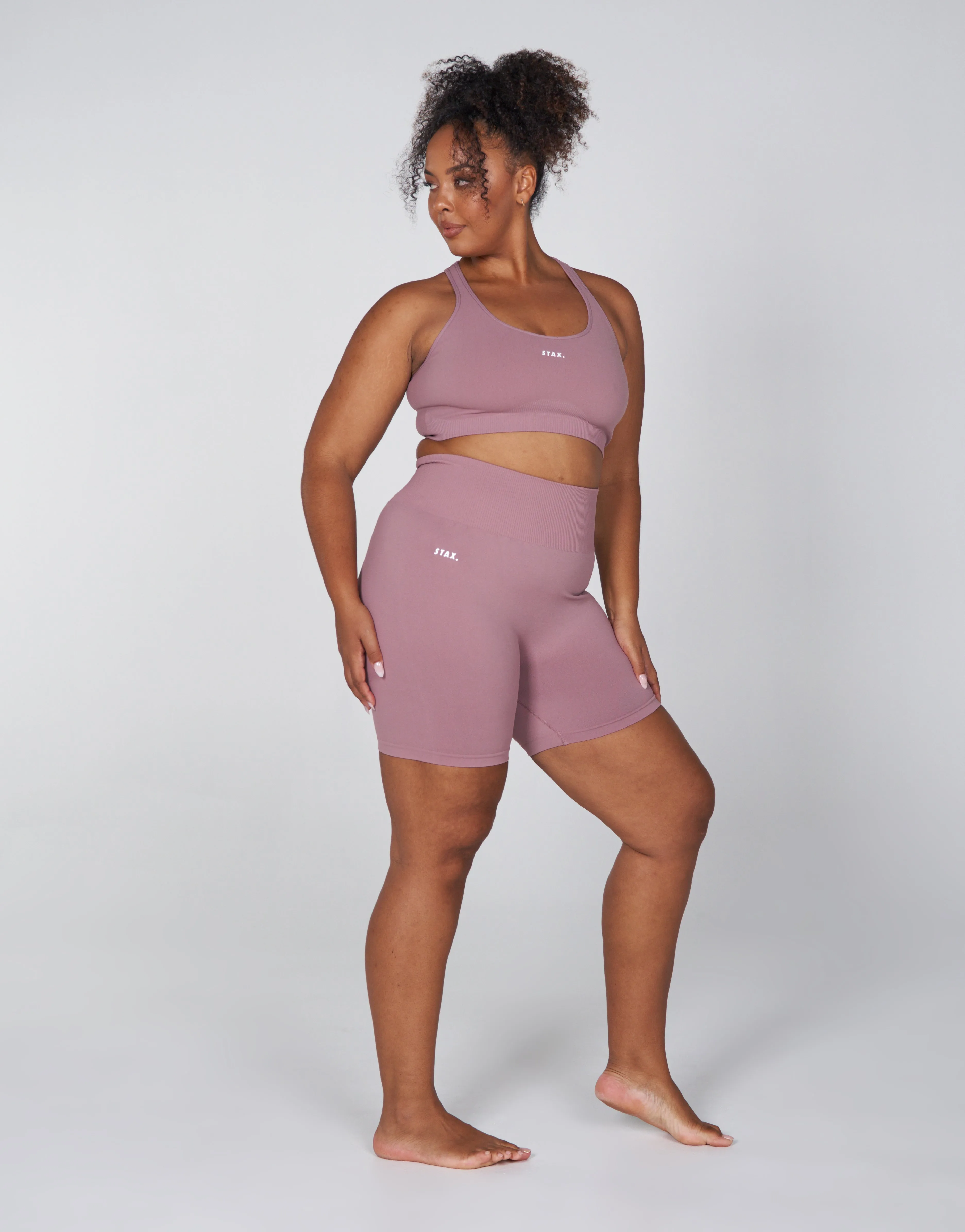 Premium Seamless Favourites Racer Crop - Dusty Rose