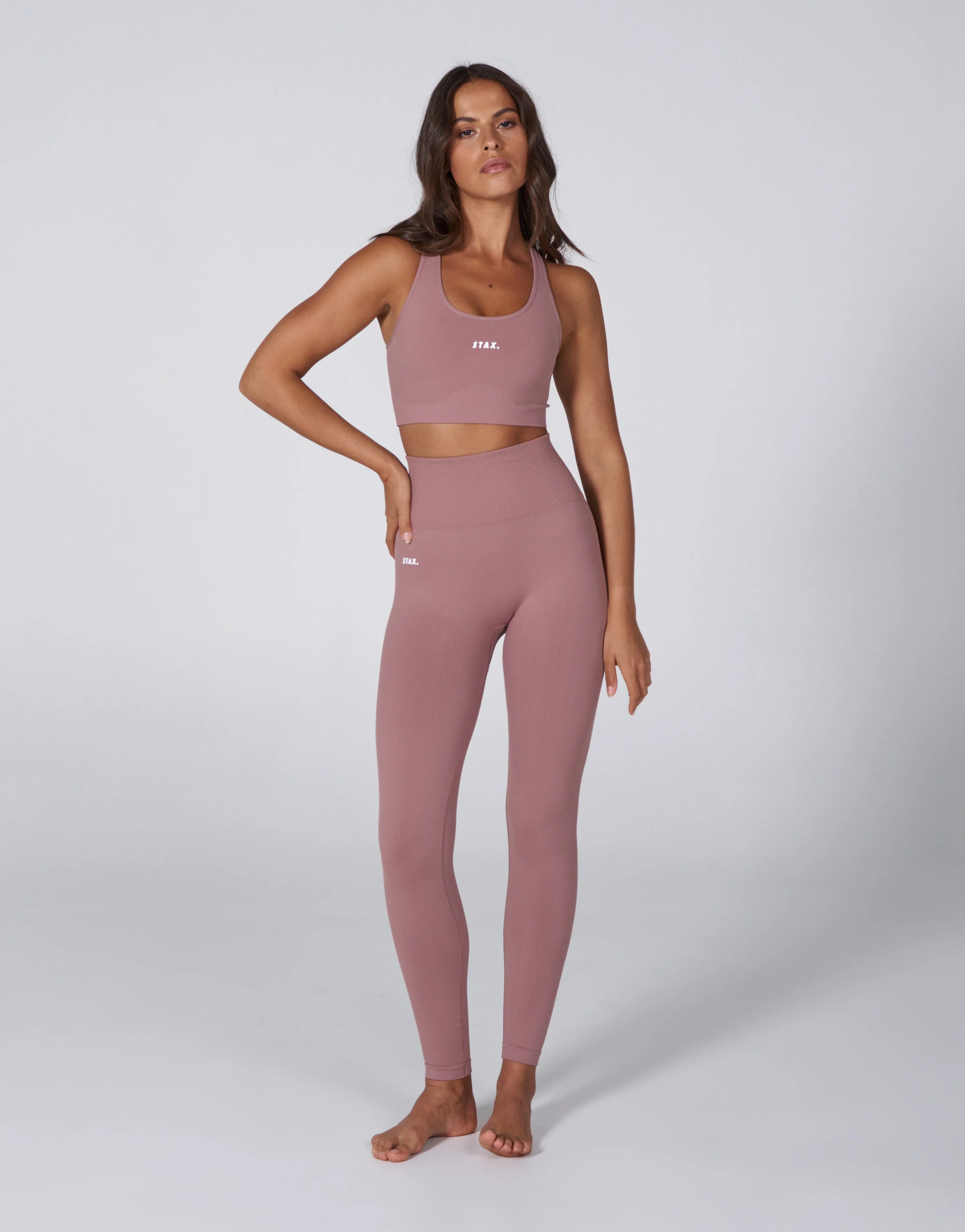 Premium Seamless Favourites Racer Crop - Dusty Rose