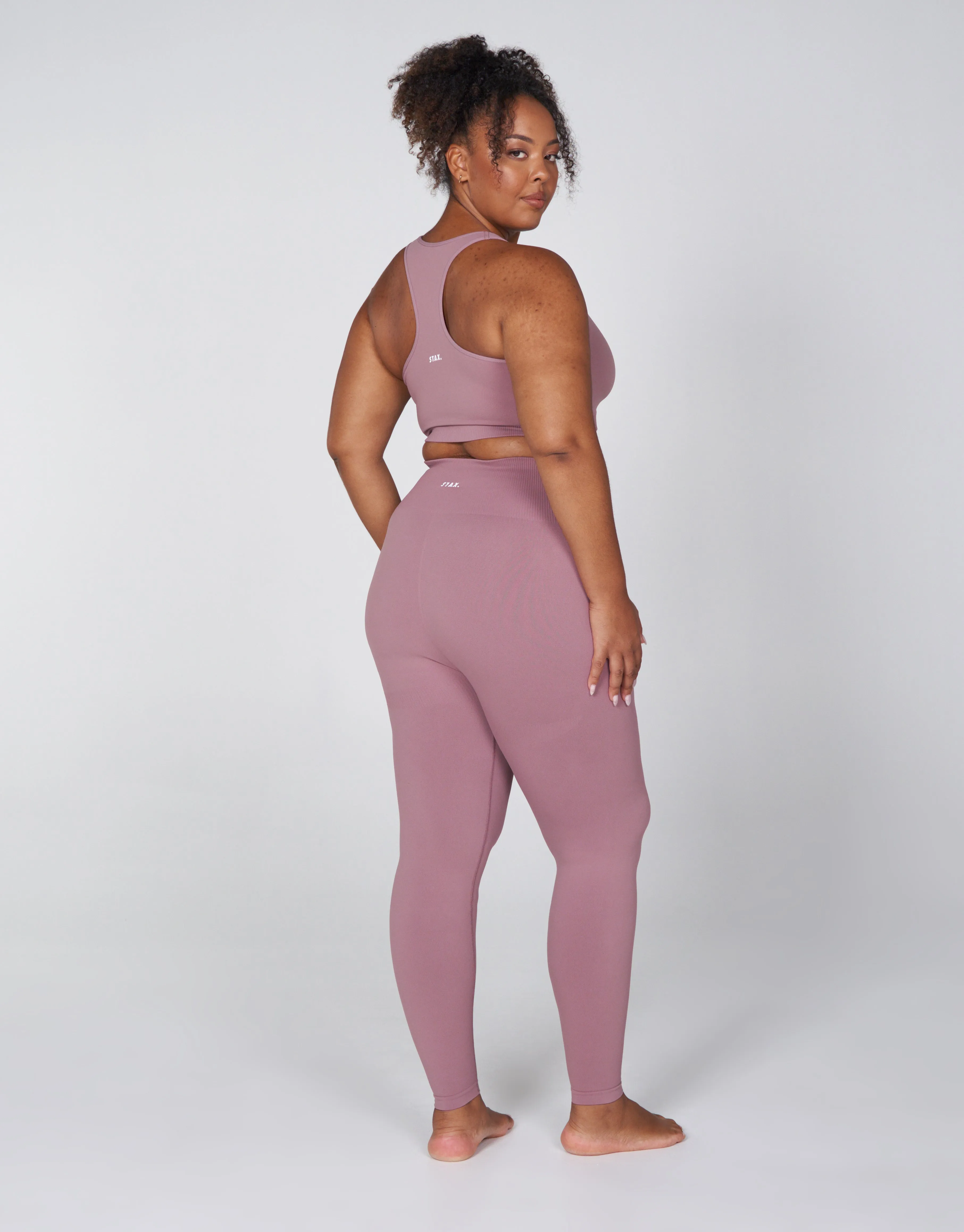 Premium Seamless Favourites Racer Crop - Dusty Rose