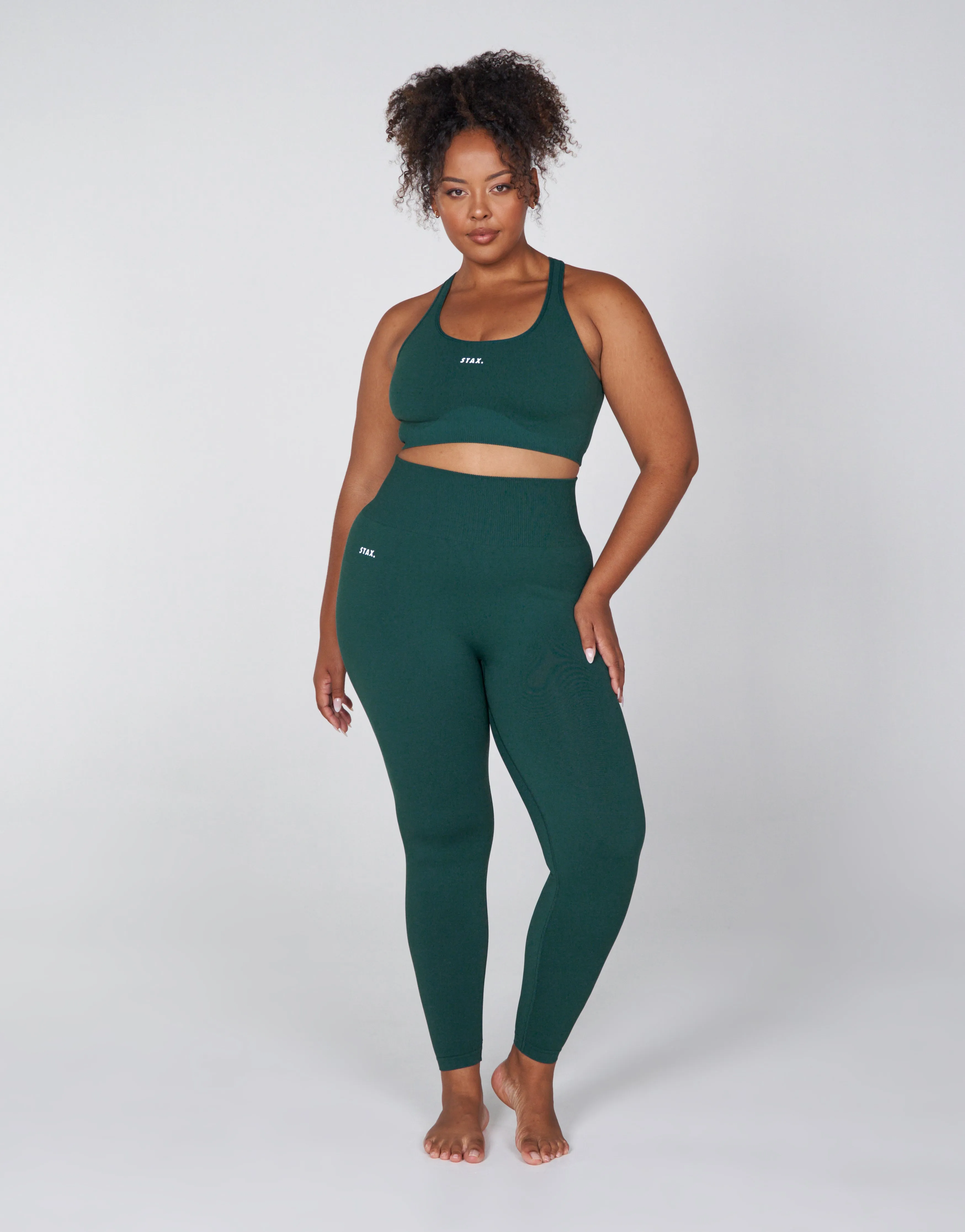 Premium Seamless Favourites Racer Crop - Pine