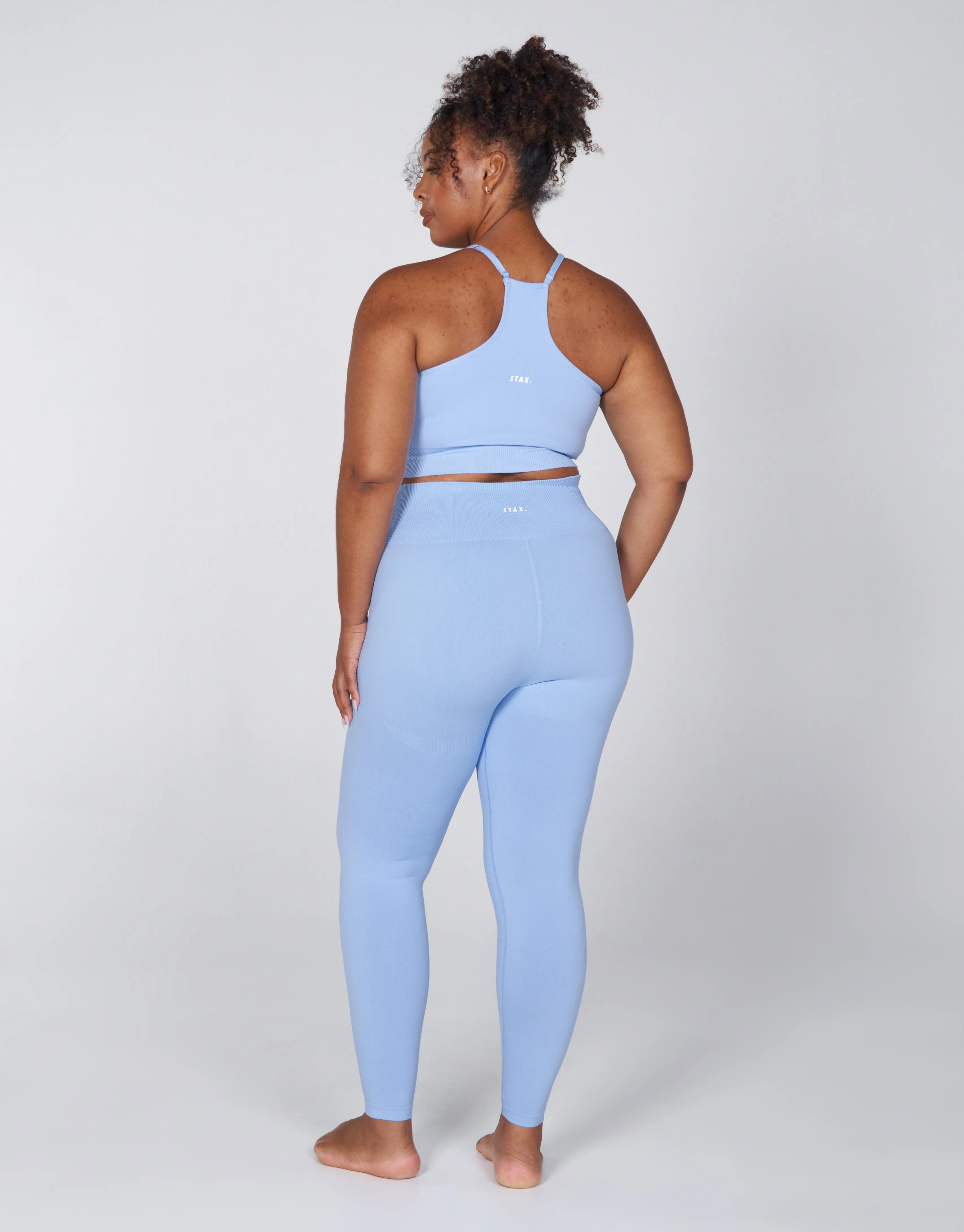 Premium Seamless Favourites Strappy Crop - Baby blue