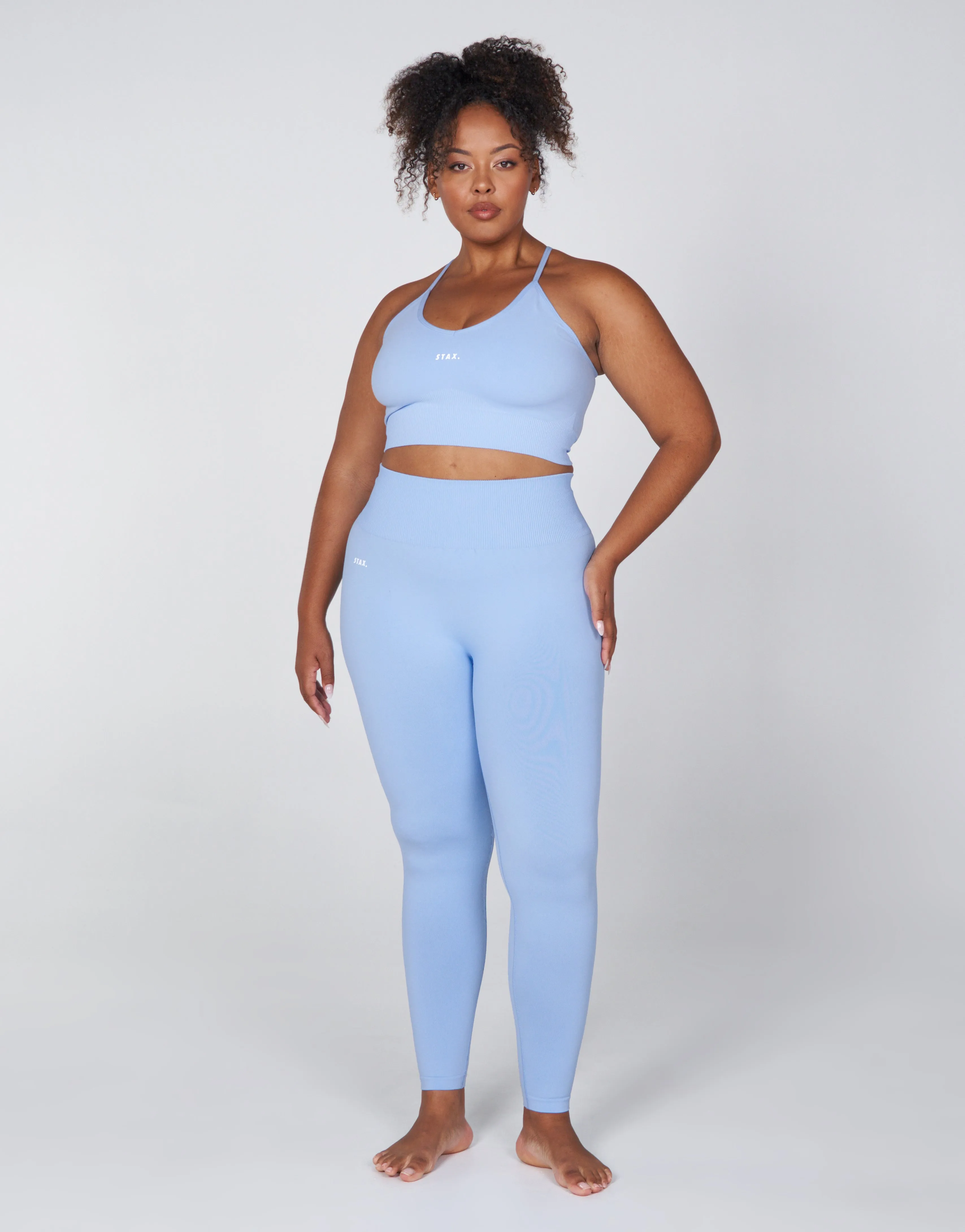 Premium Seamless Favourites Strappy Crop - Baby blue