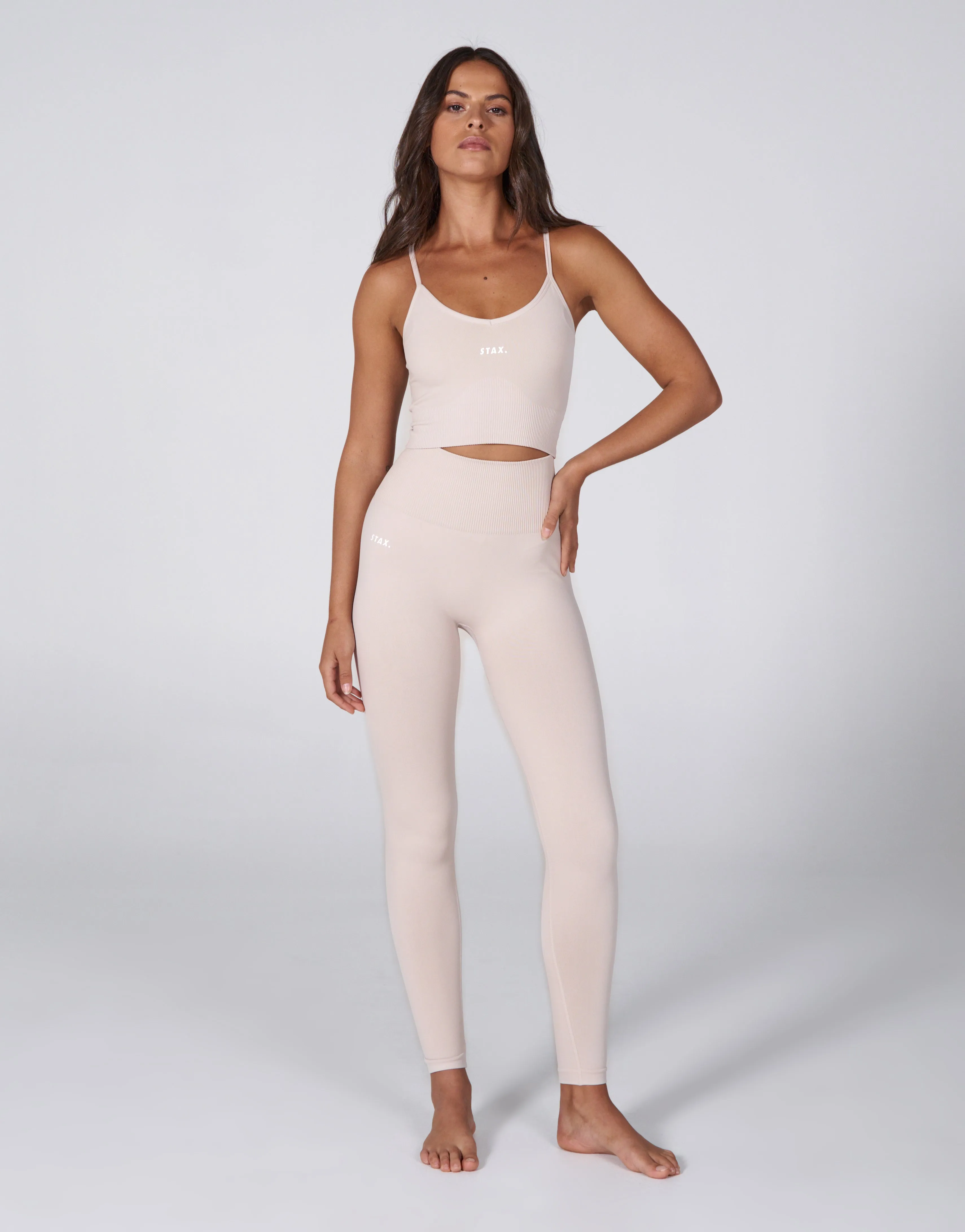 Premium Seamless Favourites Strappy Crop - Bone