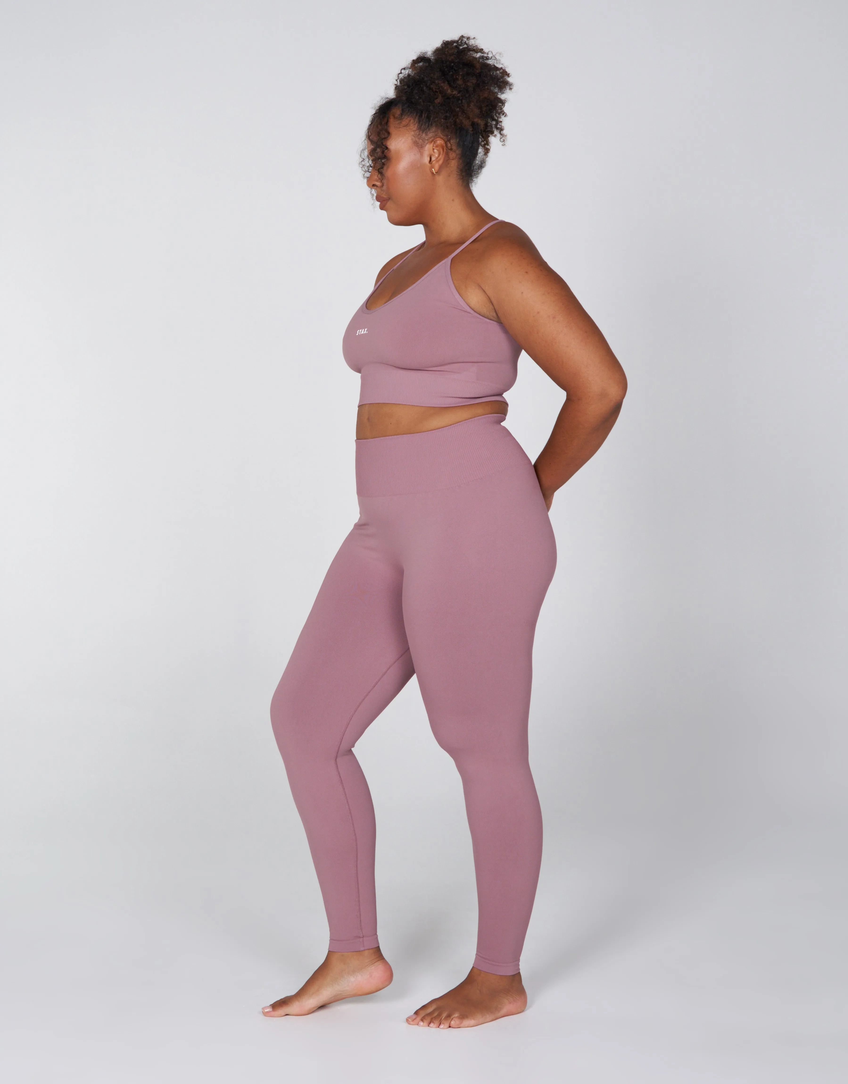 Premium Seamless Favourites Strappy Crop - Dusty Rose