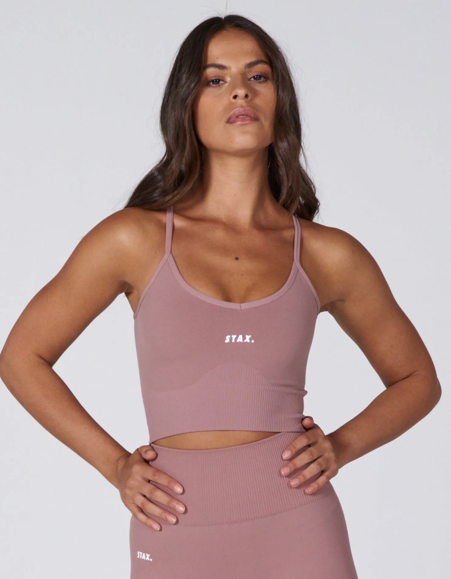 Premium Seamless Favourites Strappy Crop - Dusty Rose