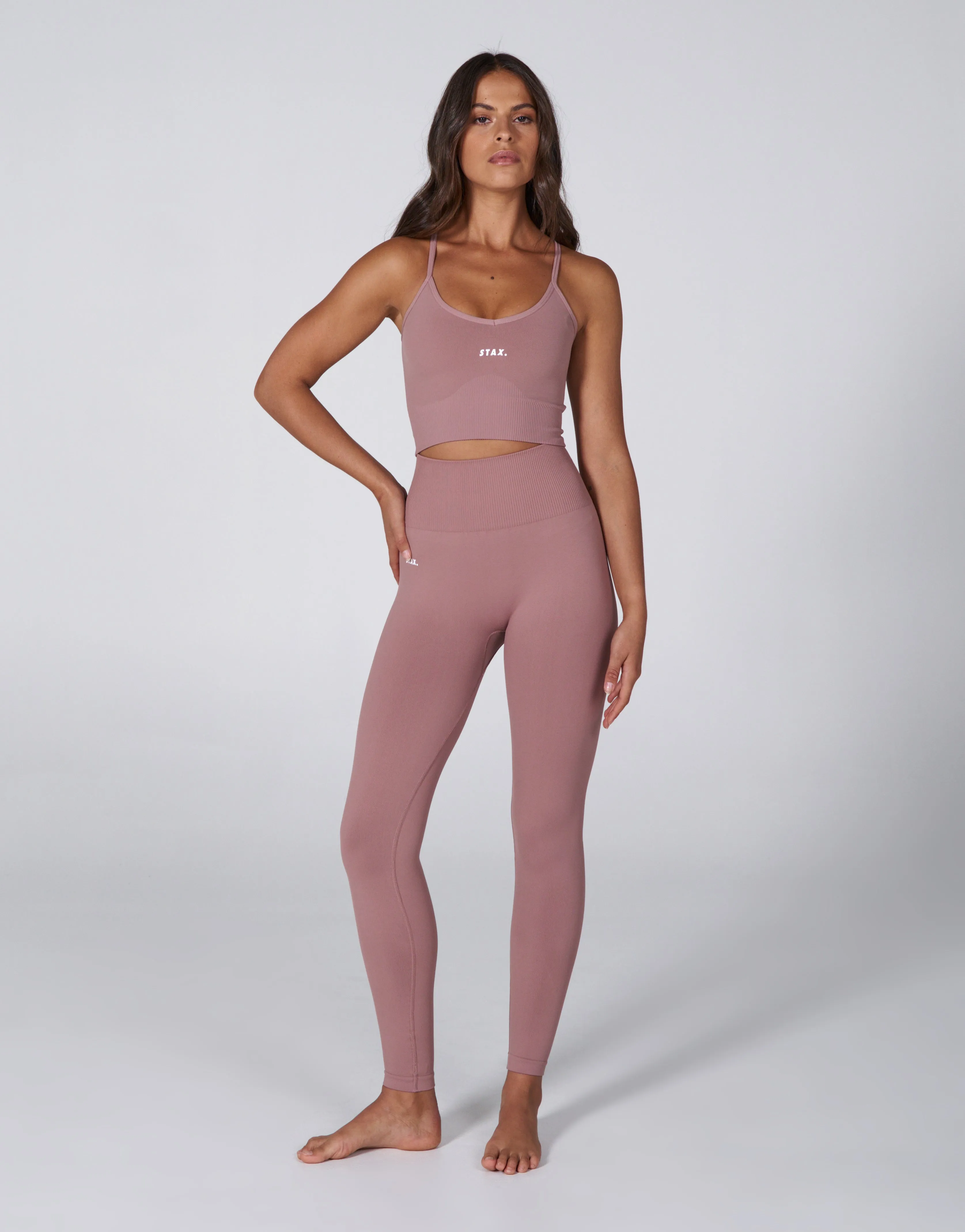 Premium Seamless Favourites Strappy Crop - Dusty Rose