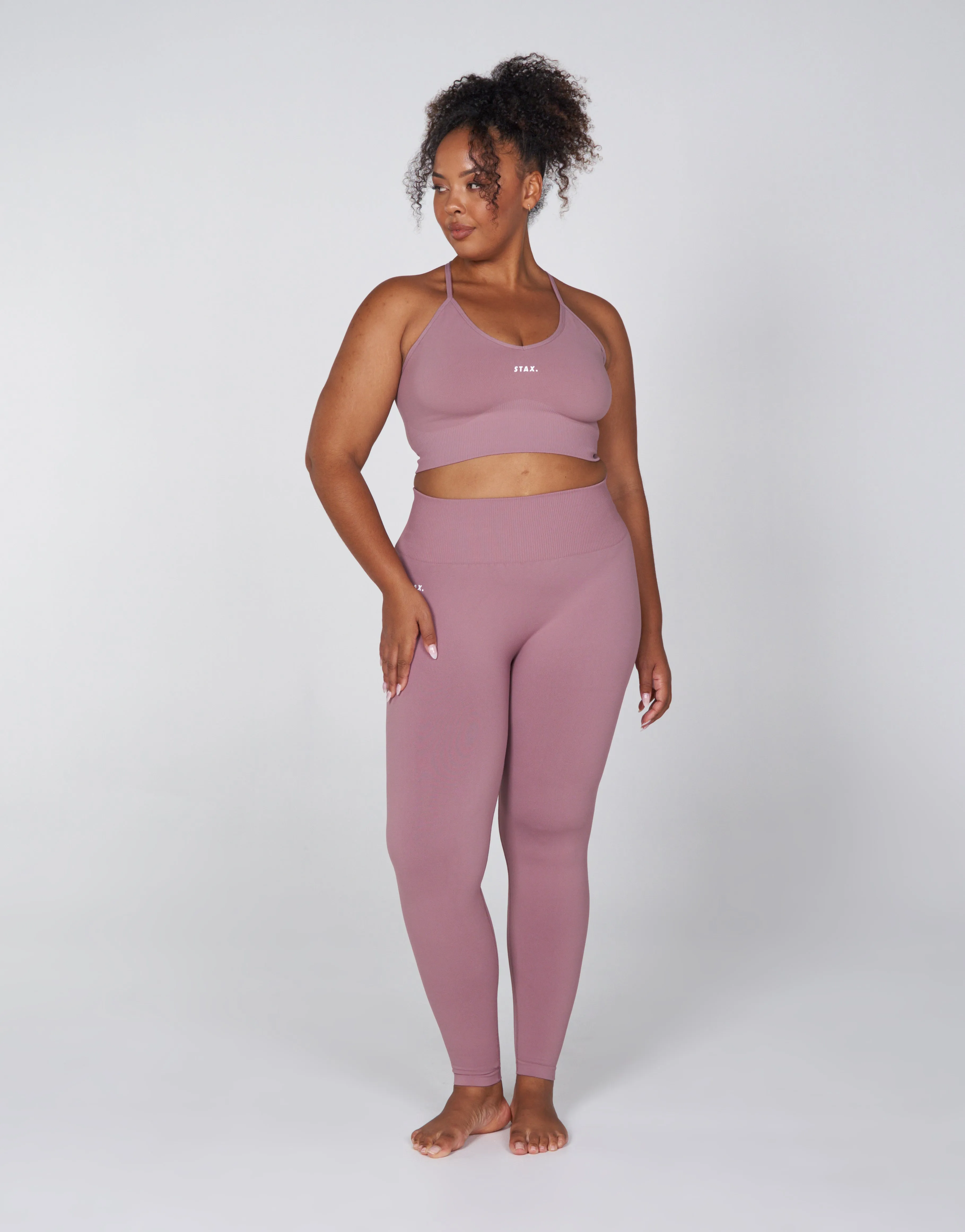 Premium Seamless Favourites Strappy Crop - Dusty Rose