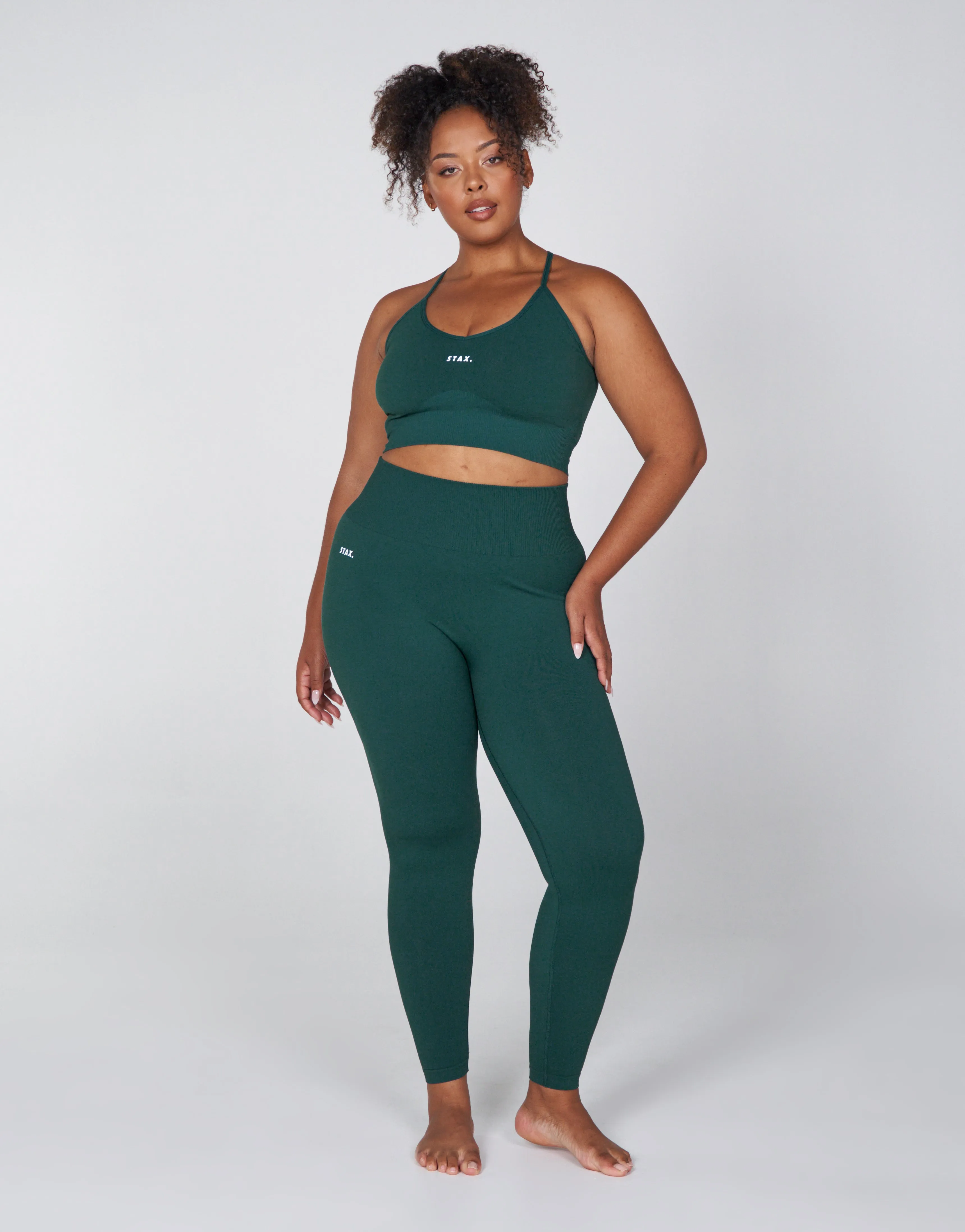 Premium Seamless Favourites Strappy Crop - Pine