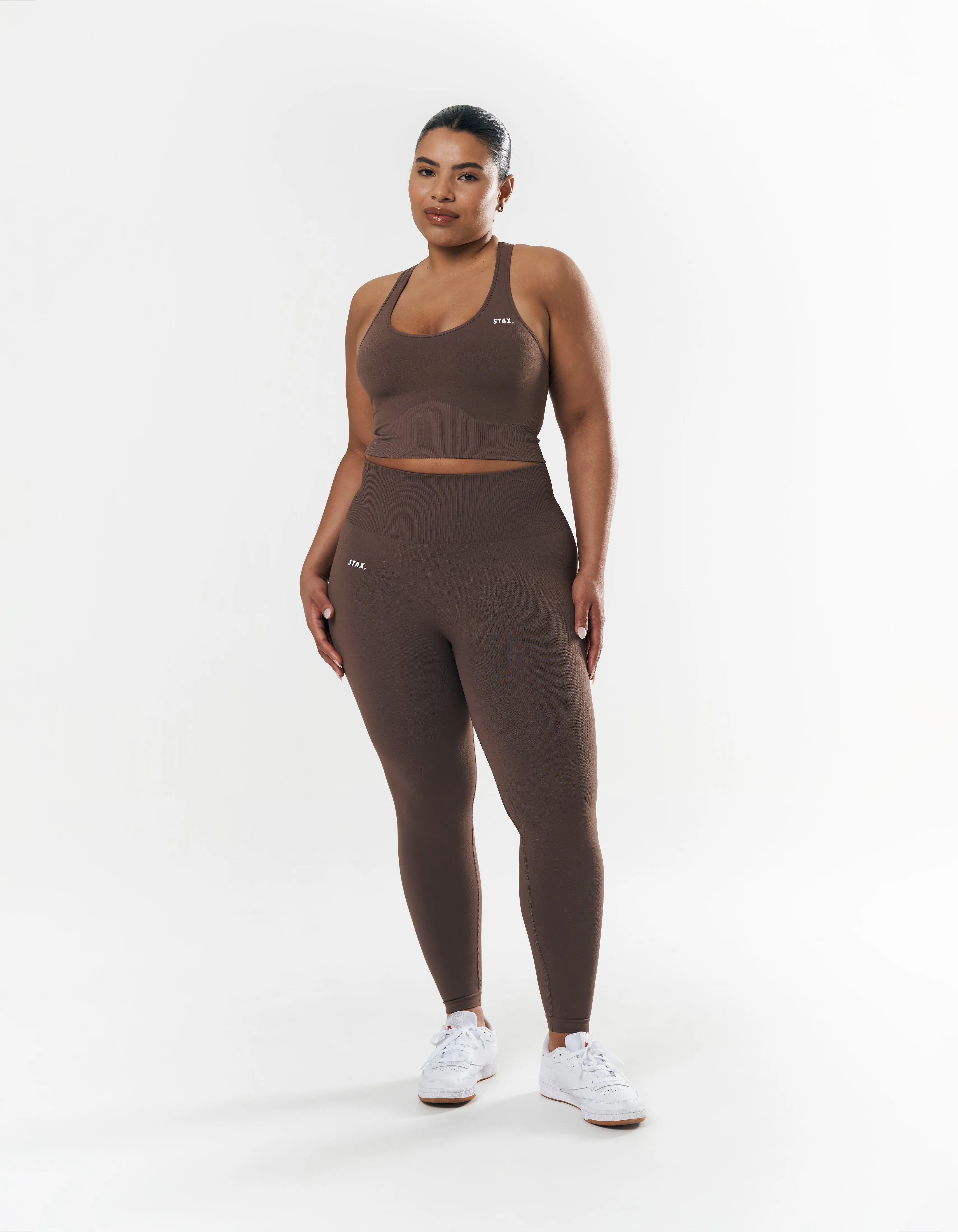 Premium Seamless Racer Crop - Cedar