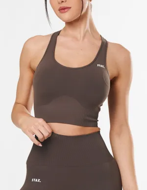 Premium Seamless Racer Crop - Cedar