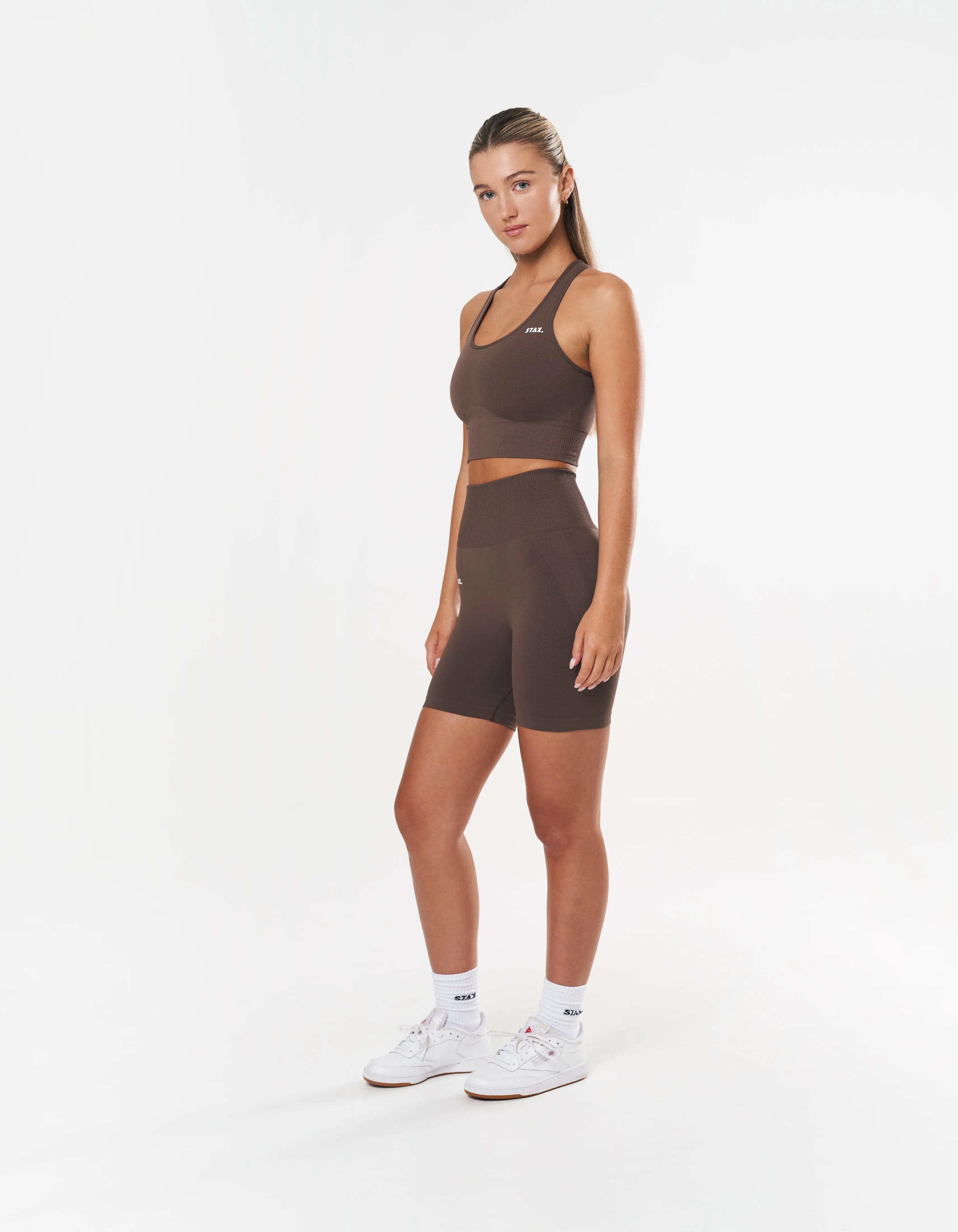 Premium Seamless Racer Crop - Cedar