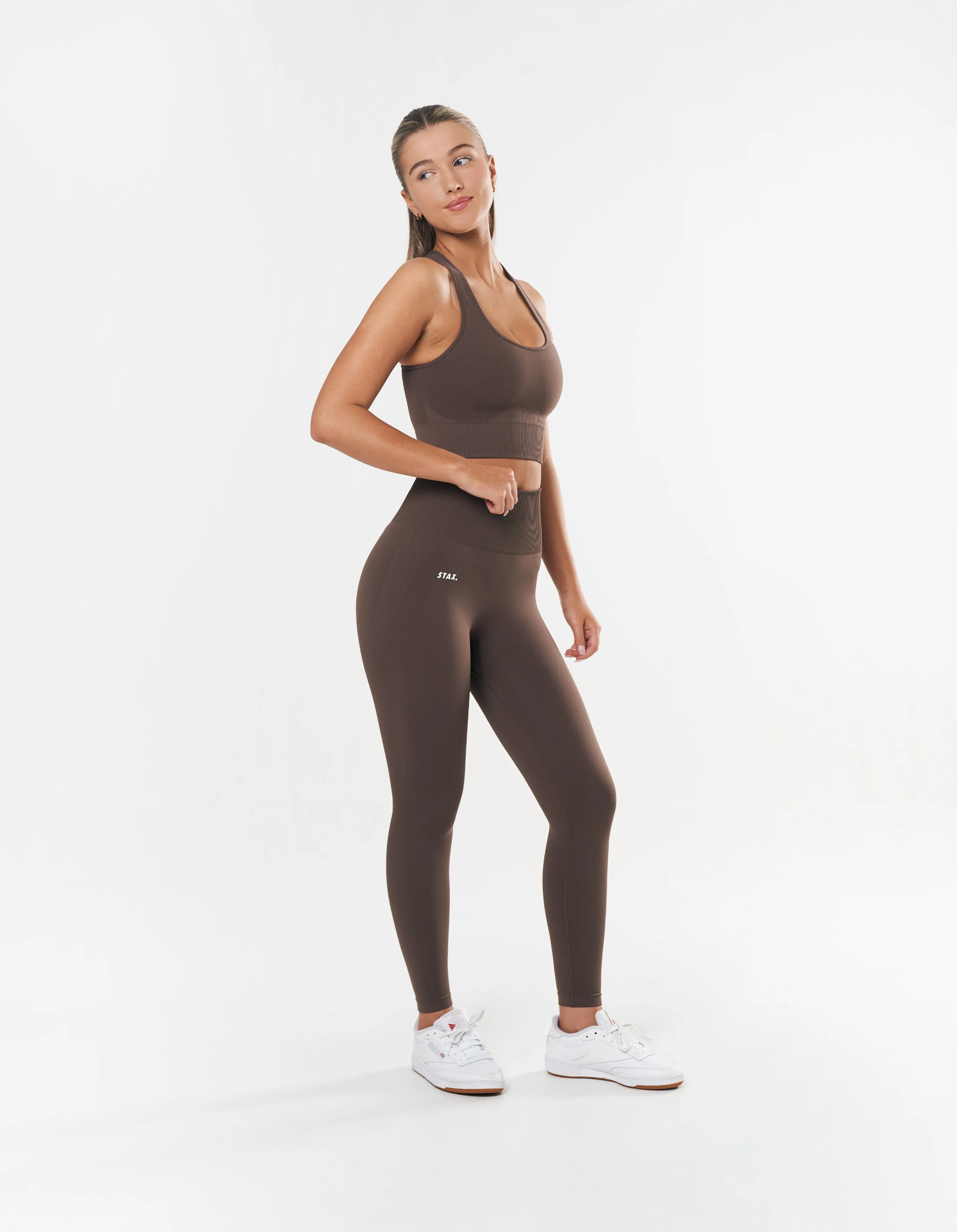 Premium Seamless Racer Crop - Cedar