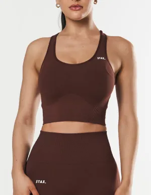 Premium Seamless Racer Crop - Umber