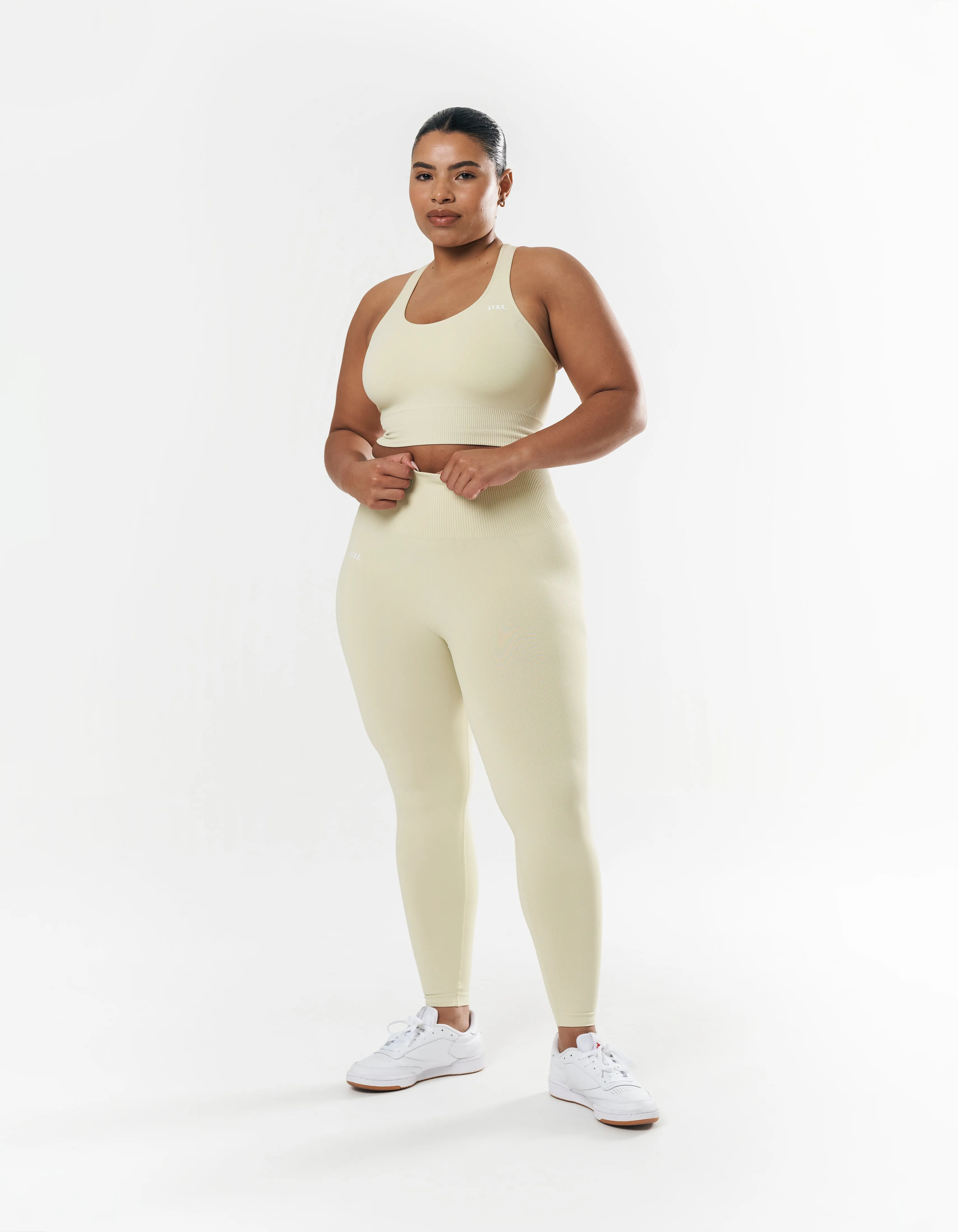 Premium Seamless Racer Crop - Vanilla Essence