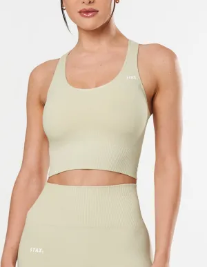 Premium Seamless Racer Crop - Vanilla Essence