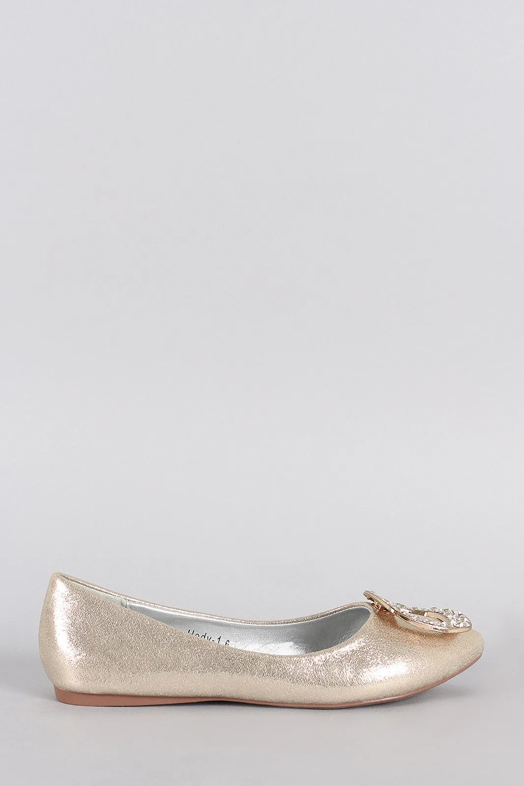 Princess Metallic Embellished Pointy Toe Flat