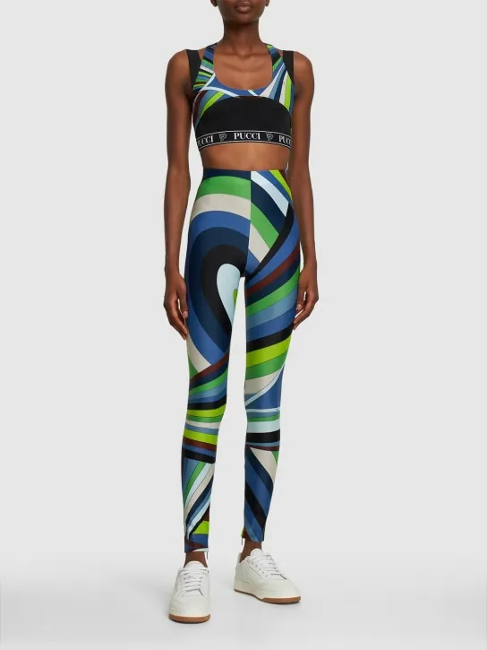 Pucci   Iride printed Lycra crop top 