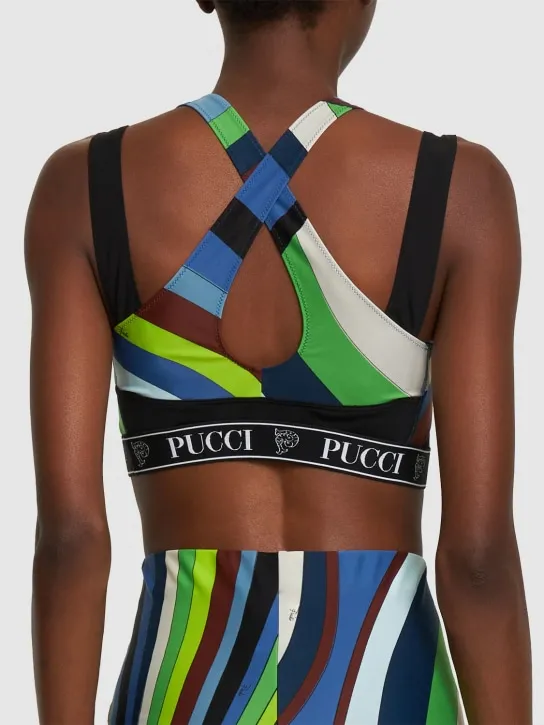 Pucci   Iride printed Lycra crop top 