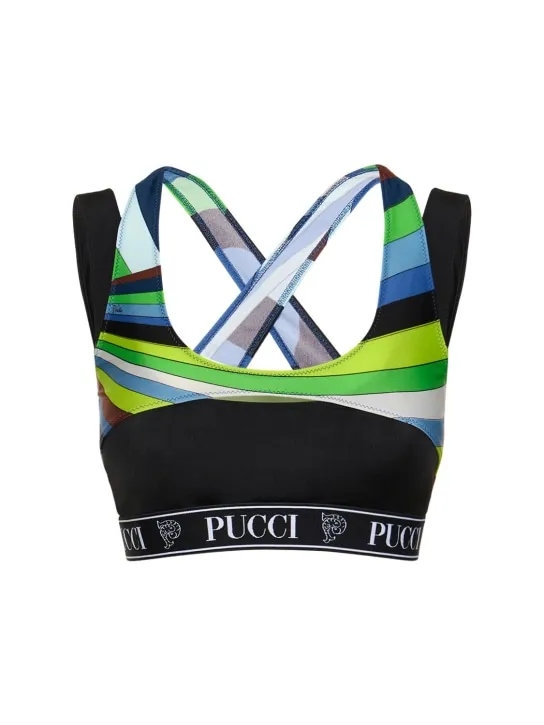 Pucci   Iride printed Lycra crop top 