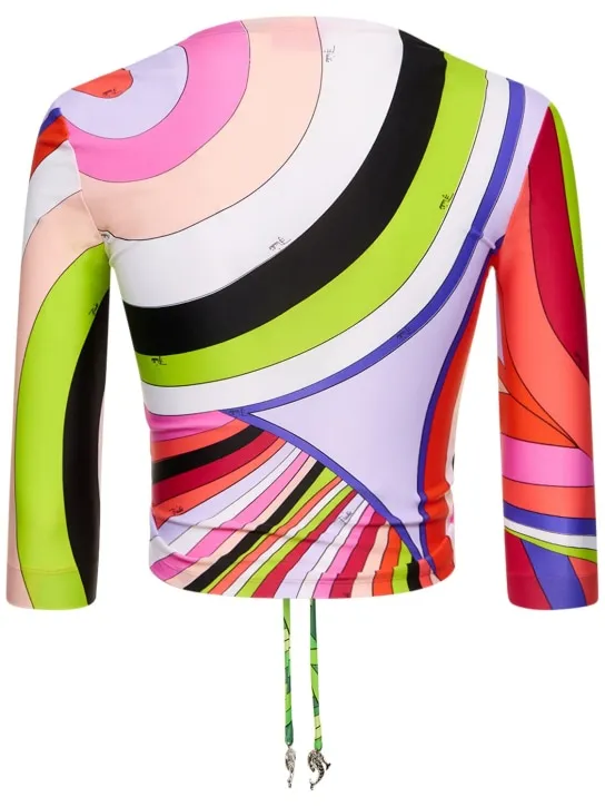 Pucci   Iride printed Lycra crop top 