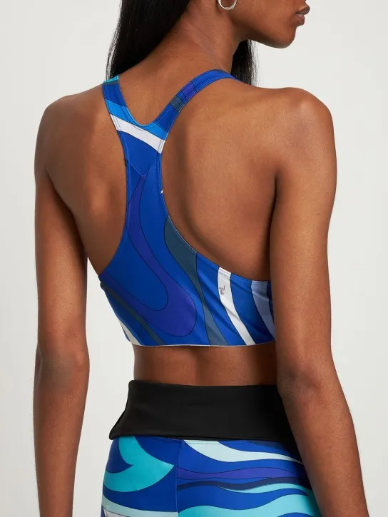 Pucci   Jersey Marmo print crop top 