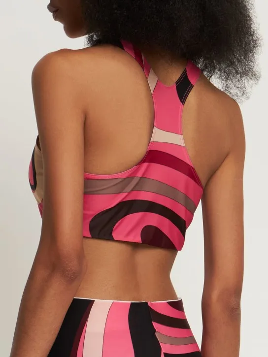 Pucci   Jersey Marmo printed crop top 