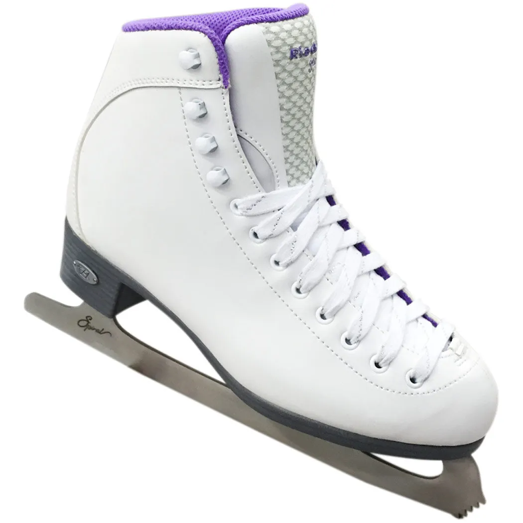 Riedell 18 Sparkle Girls Figure Skates With Spiral Blades