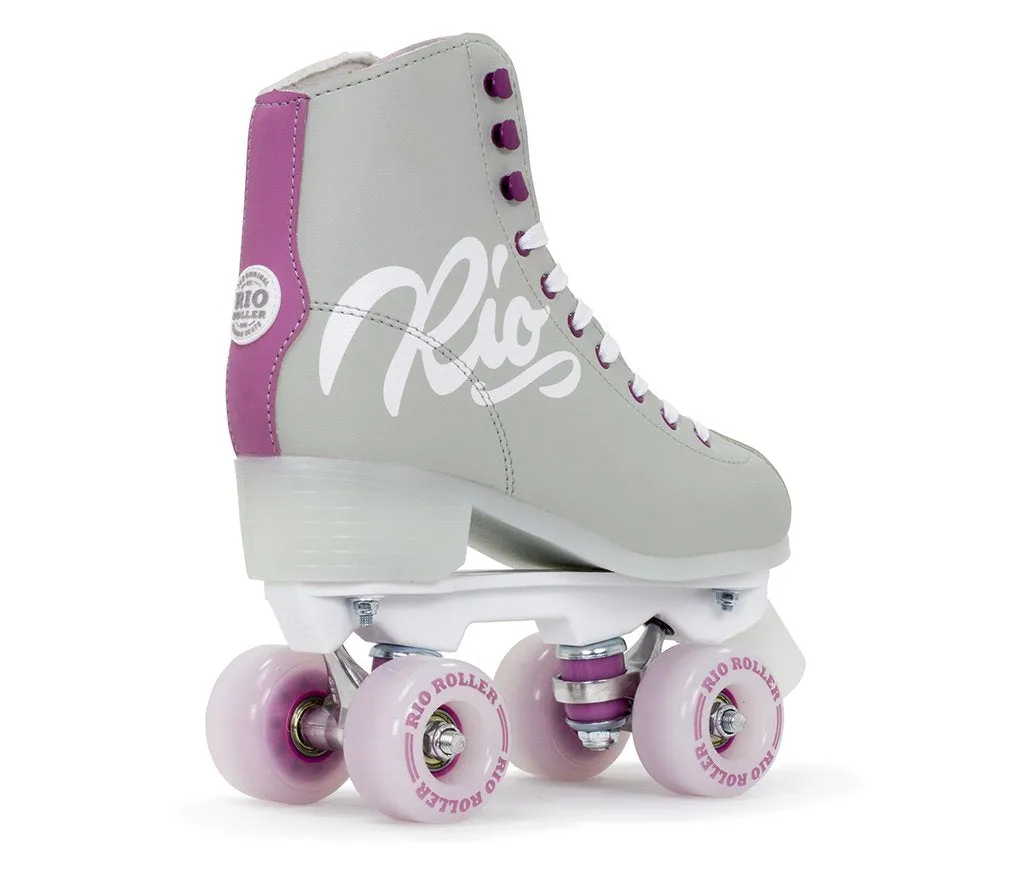 Rio Roller Script Roller Skates Grey and Purple