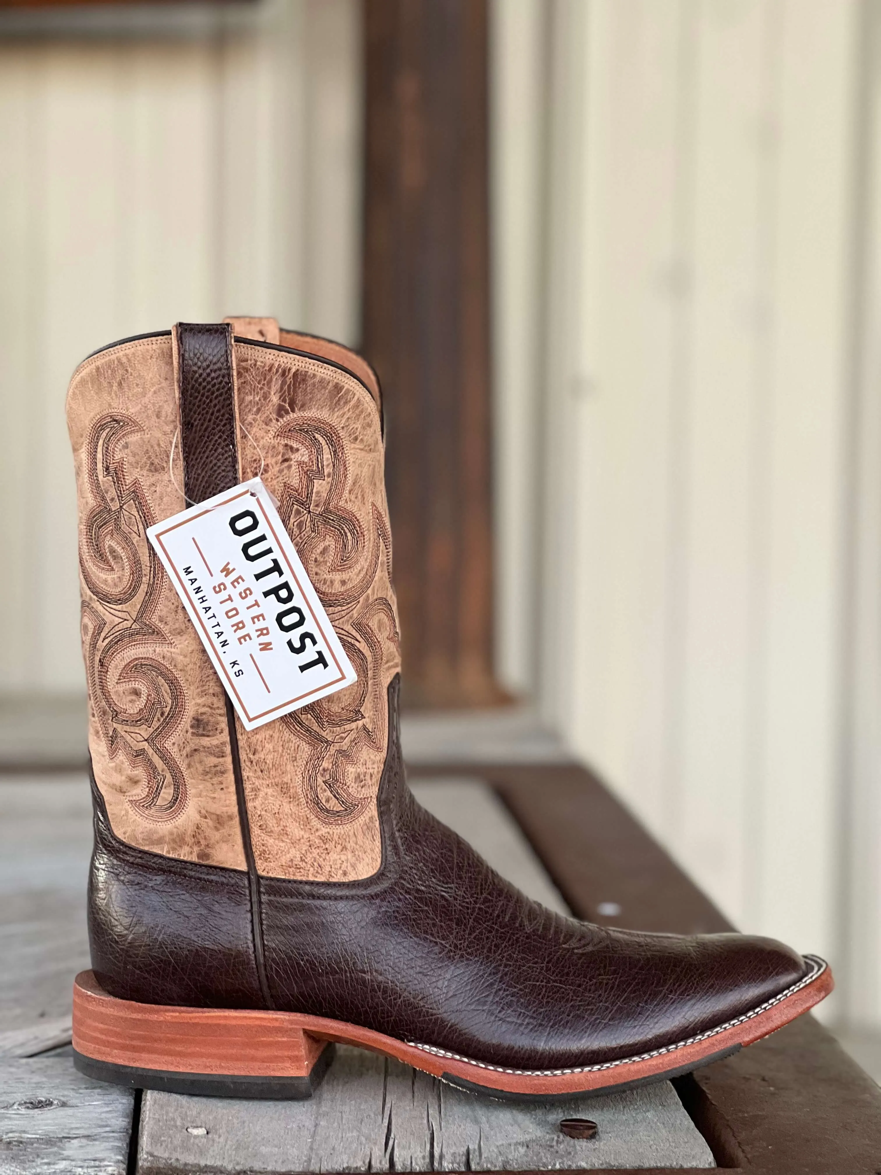 Rios of Mercedes | Nicotine Smooth Quill Ostrich Boot