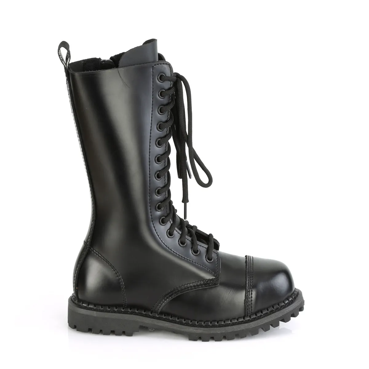 Riot Mid Calf Leather Combat Boots (Unisex)