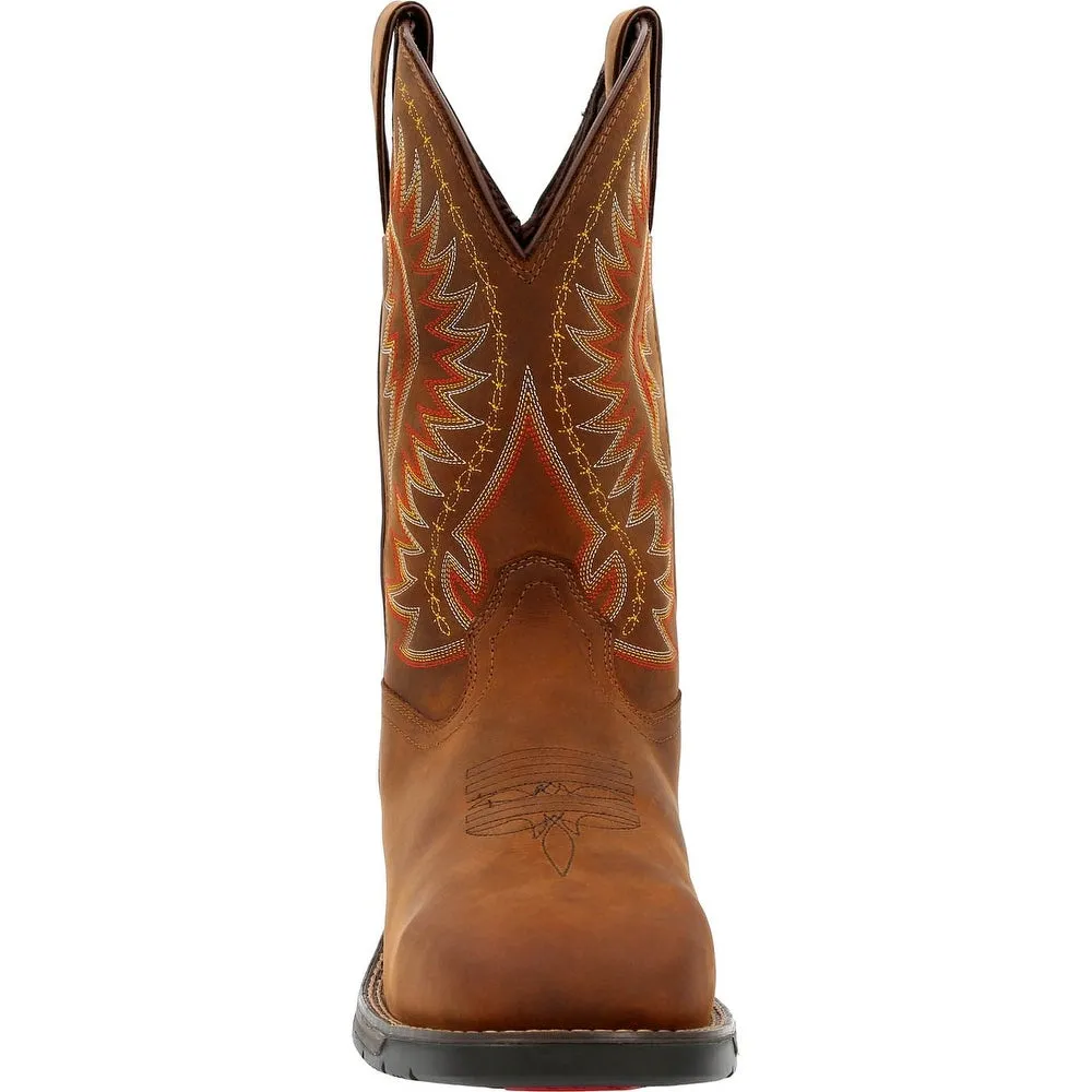 'Rocky' Men's 11" Rugged Trail EH WP Western Square Toe - Brown