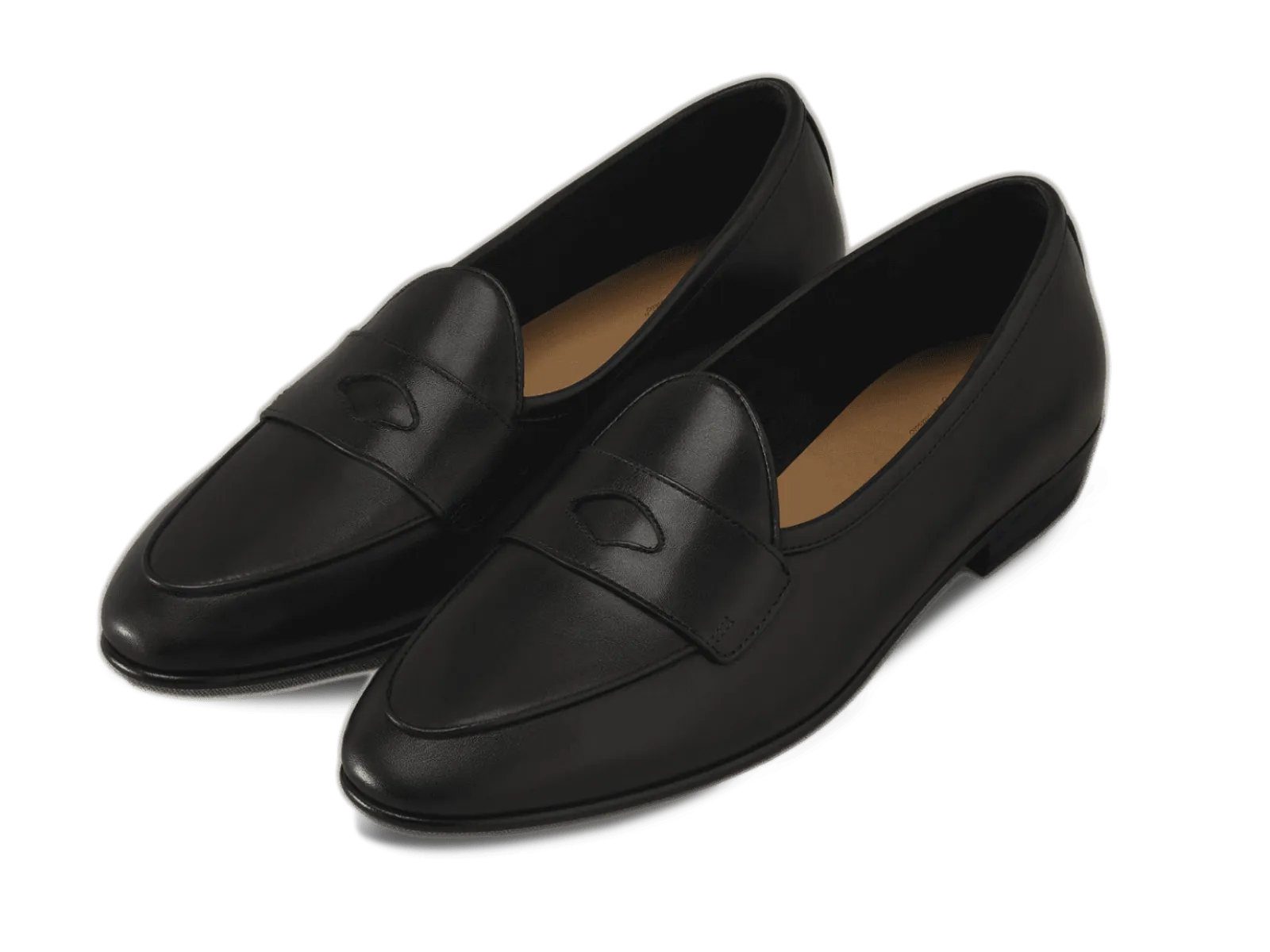 Sagan Classic Ginkgo Loafers in Black Drape Calf with Rubber Sole