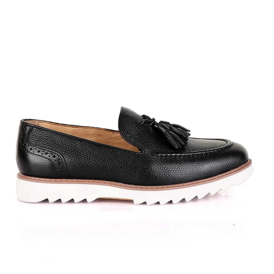 Salvatore Ferragamo Double Tassel Loafers-Black