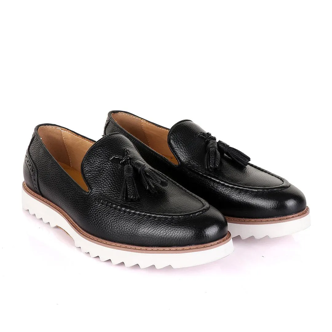 Salvatore Ferragamo Double Tassel Loafers-Black