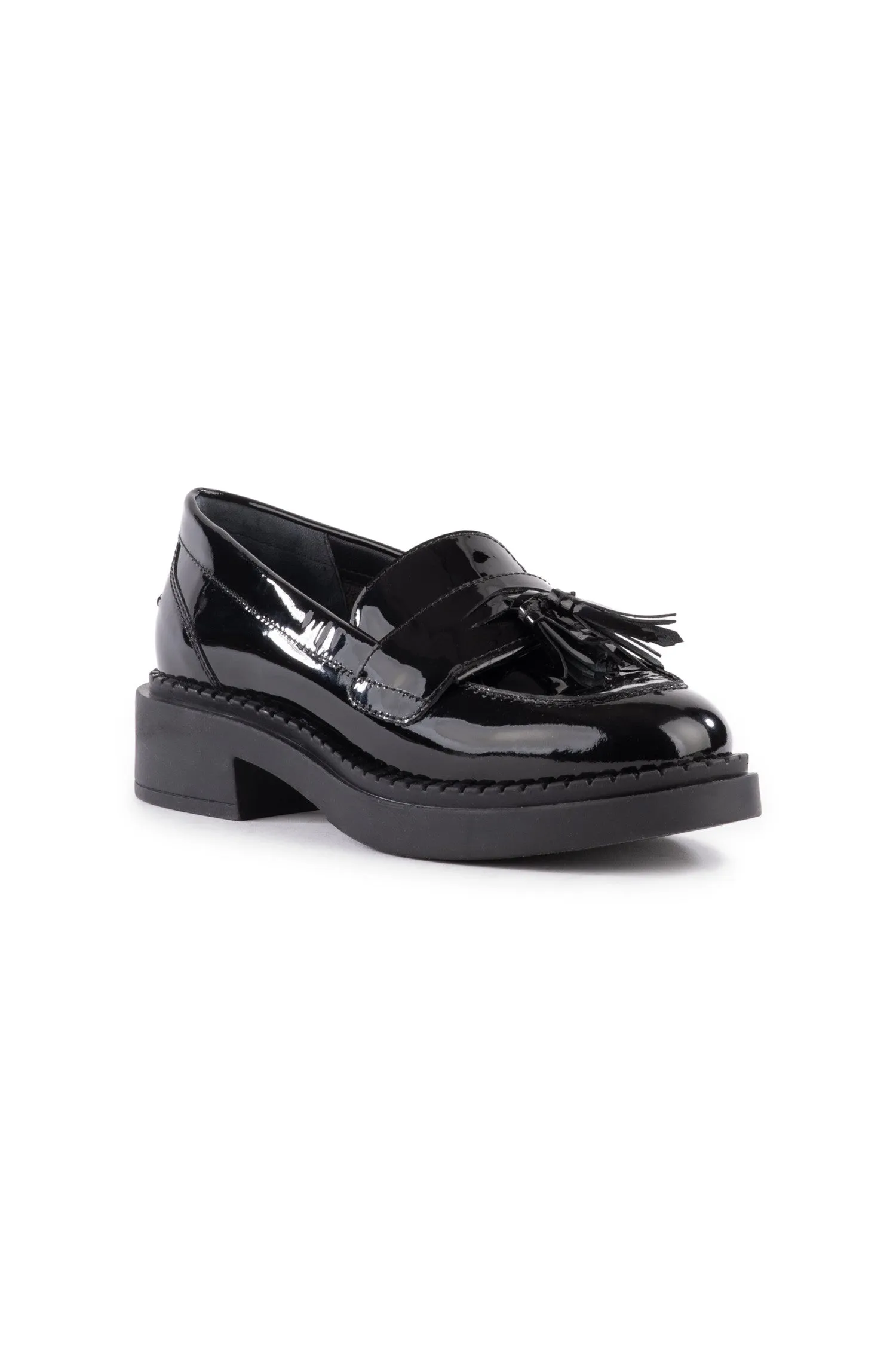 Seychelles Final Call Loafer in Black Patent