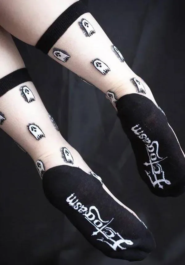 Sheer Ghost [Black/White] | CREW SOCKS