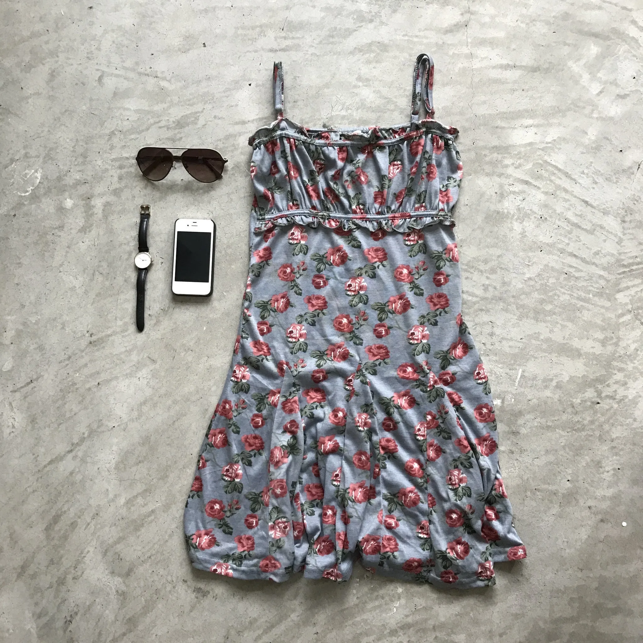 Shoppy Grey Floral Dress