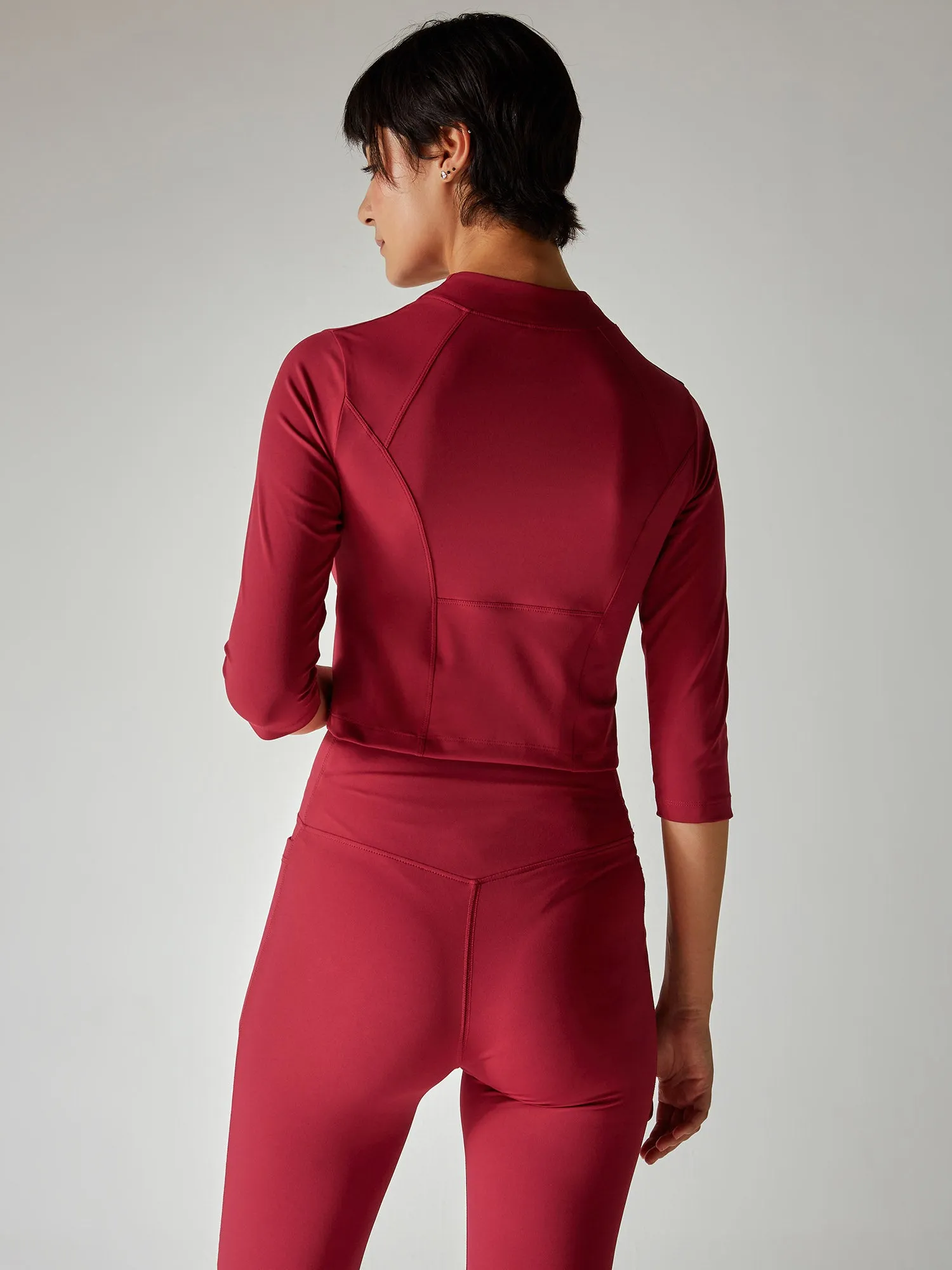 Sienna Red Silhouette Zip Top