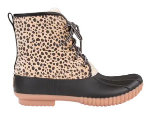 Simply Southern Leopard Spot Lace Up Duck Boots