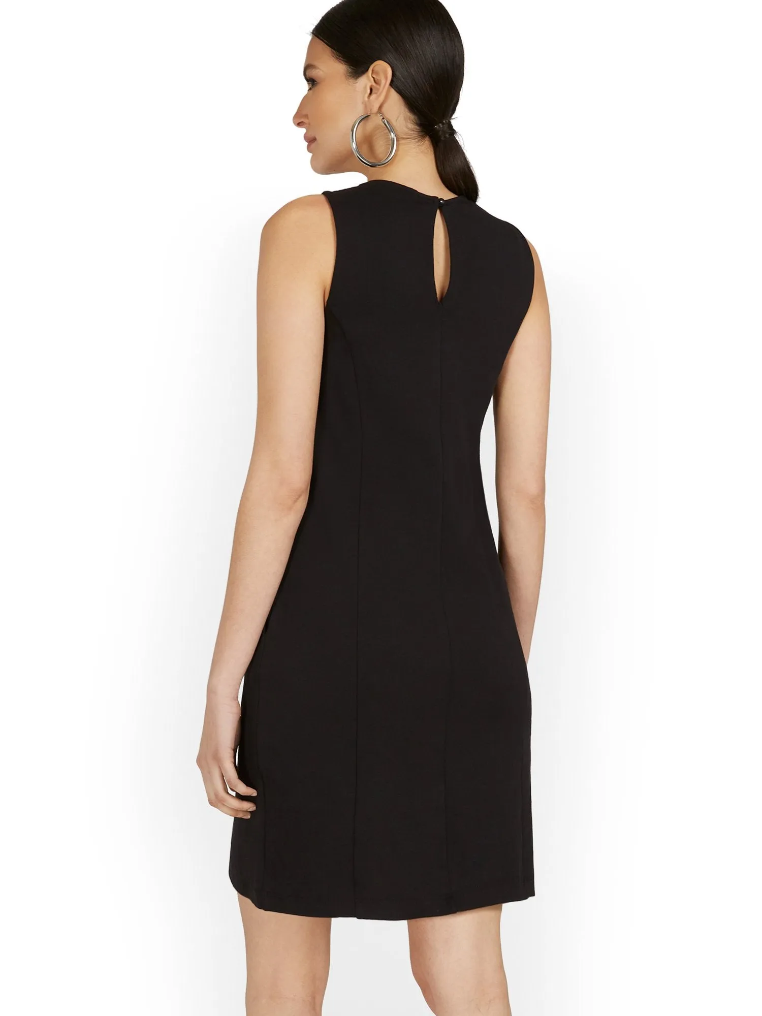 Sleeveless Side-Grommet Shift Dress - City Knits