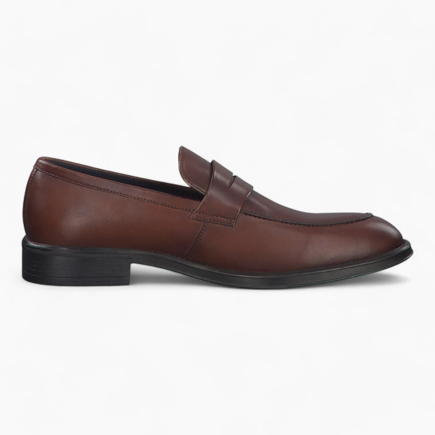 S.Oliver Men's Classic Brown Leather Penny Loafers