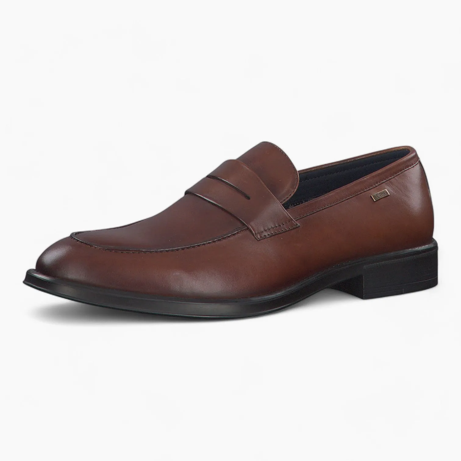 S.Oliver Men's Classic Brown Leather Penny Loafers