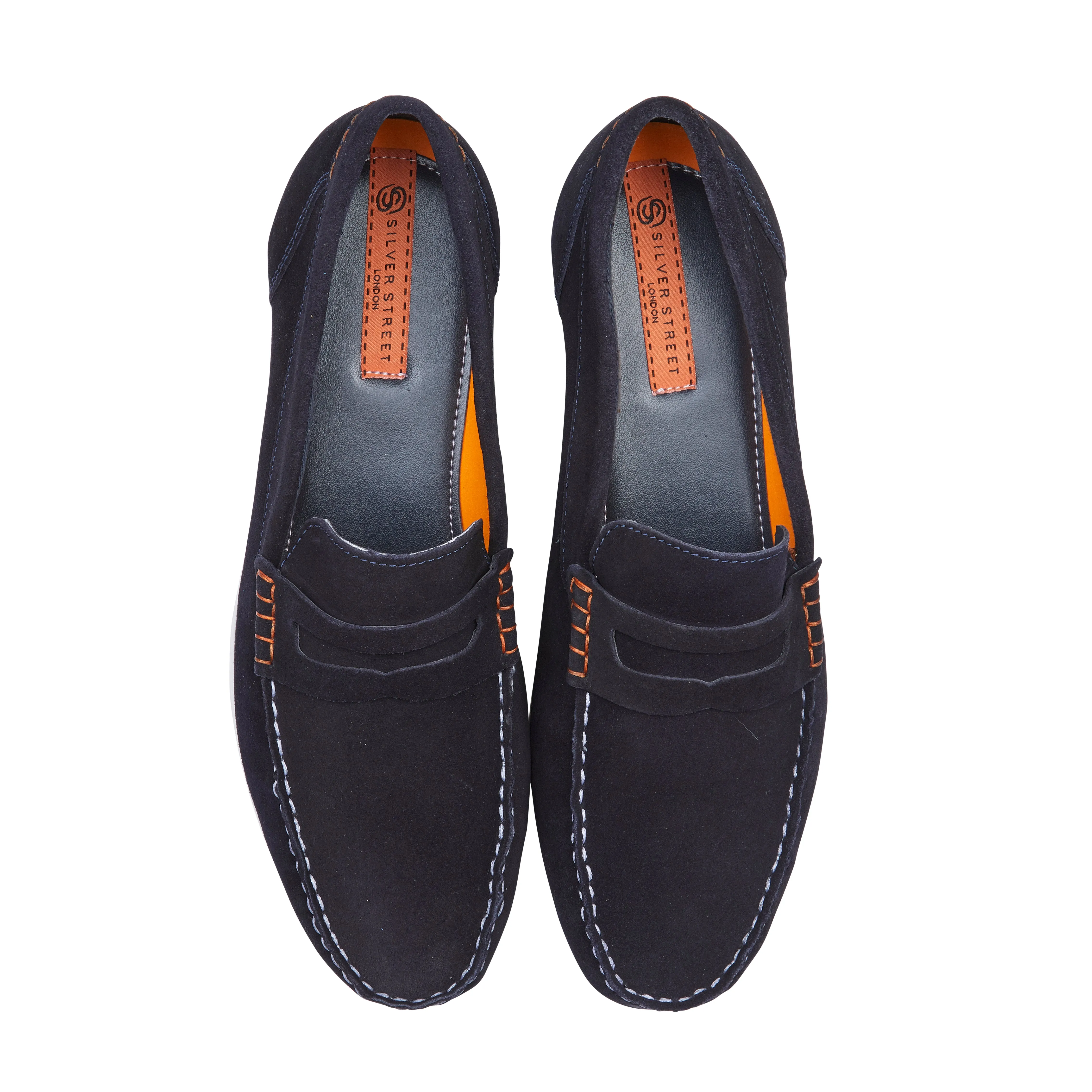 Stanhope Suede Leather Penny Loafer - Navy