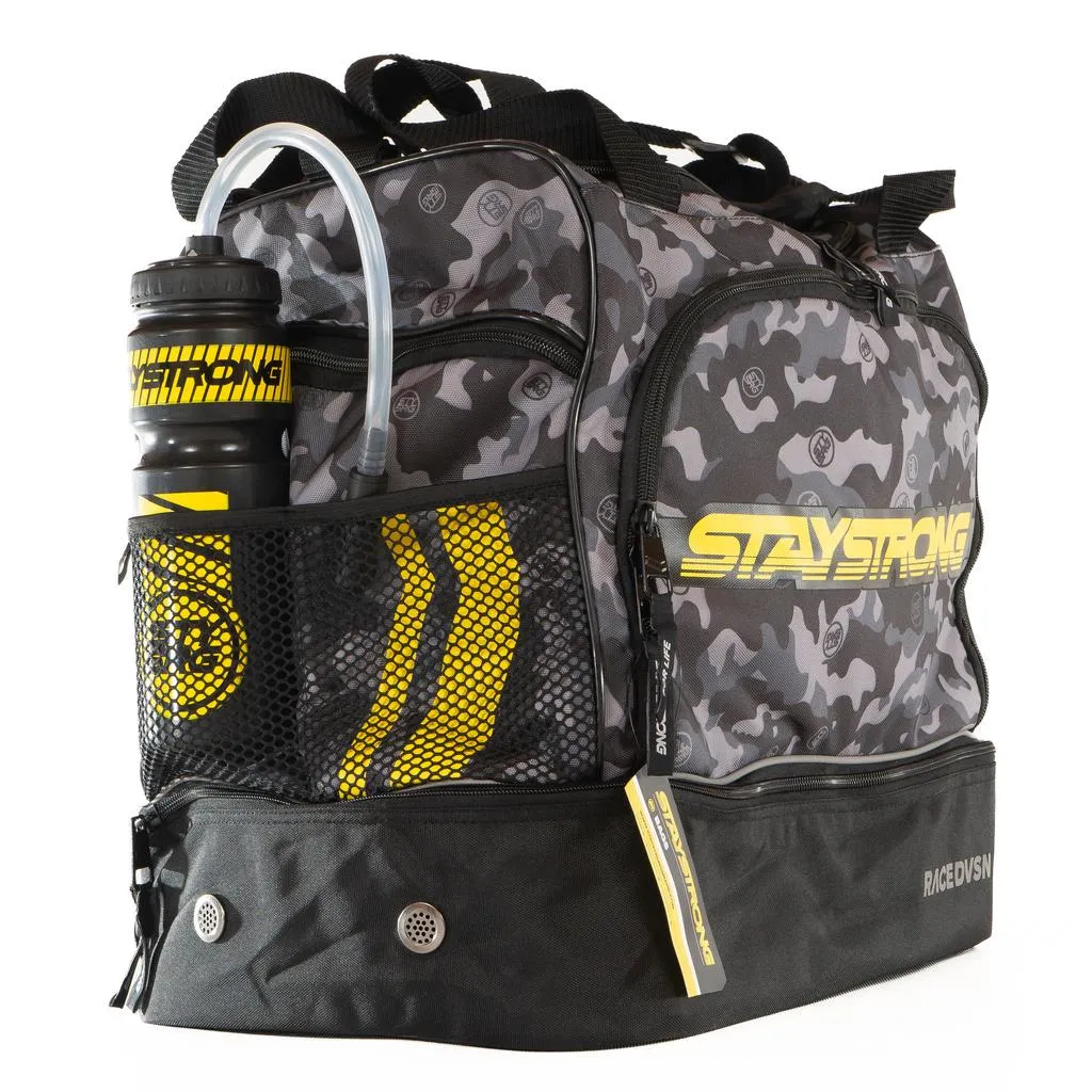 Stay Strong Race DVSN Helmet/Kit Bag - Black/Grey Camo