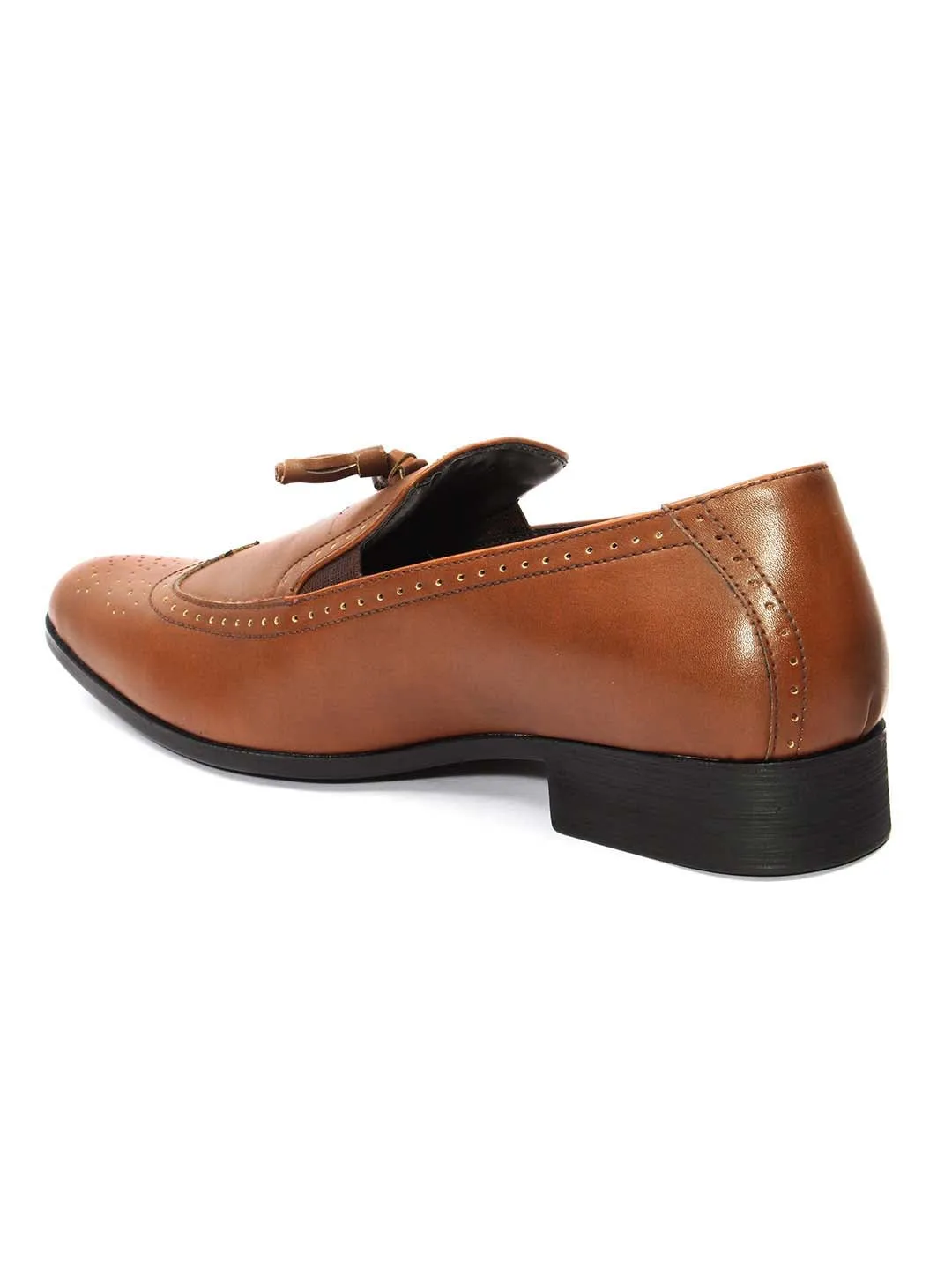 Tan Brogues Tassel Loafers